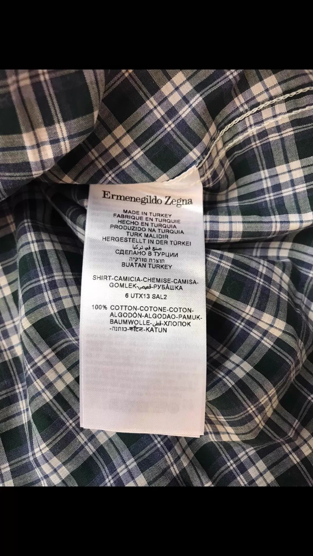 Ermenegildo Zegna Zegna Main Line Cotton Color Block Plaid Shirt L Size US L / EU 52-54 / 3 - 7 Thumbnail