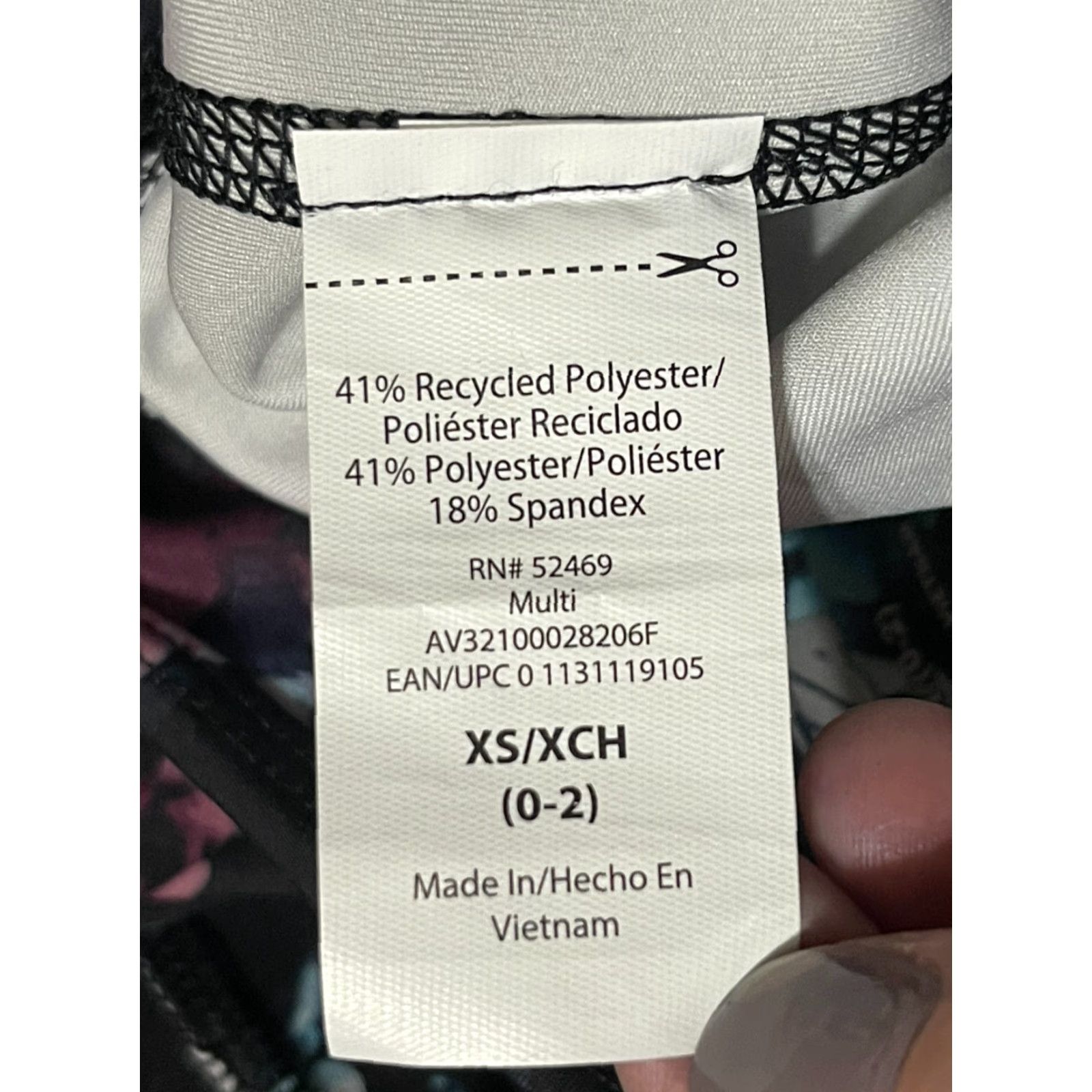 Avia Avia Women's XS Leggings, Black Purple Blue Floral, Pull On Size 26" / US 2 / IT 38 - 6 Thumbnail