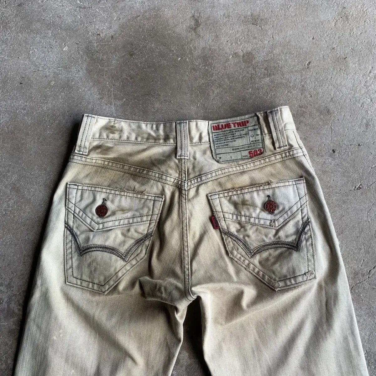 Kapital 💥 DESTROYED! Edwin 503 x Blue Trip Jeans Rugged Faded Pants Size US 29 - 15 Thumbnail
