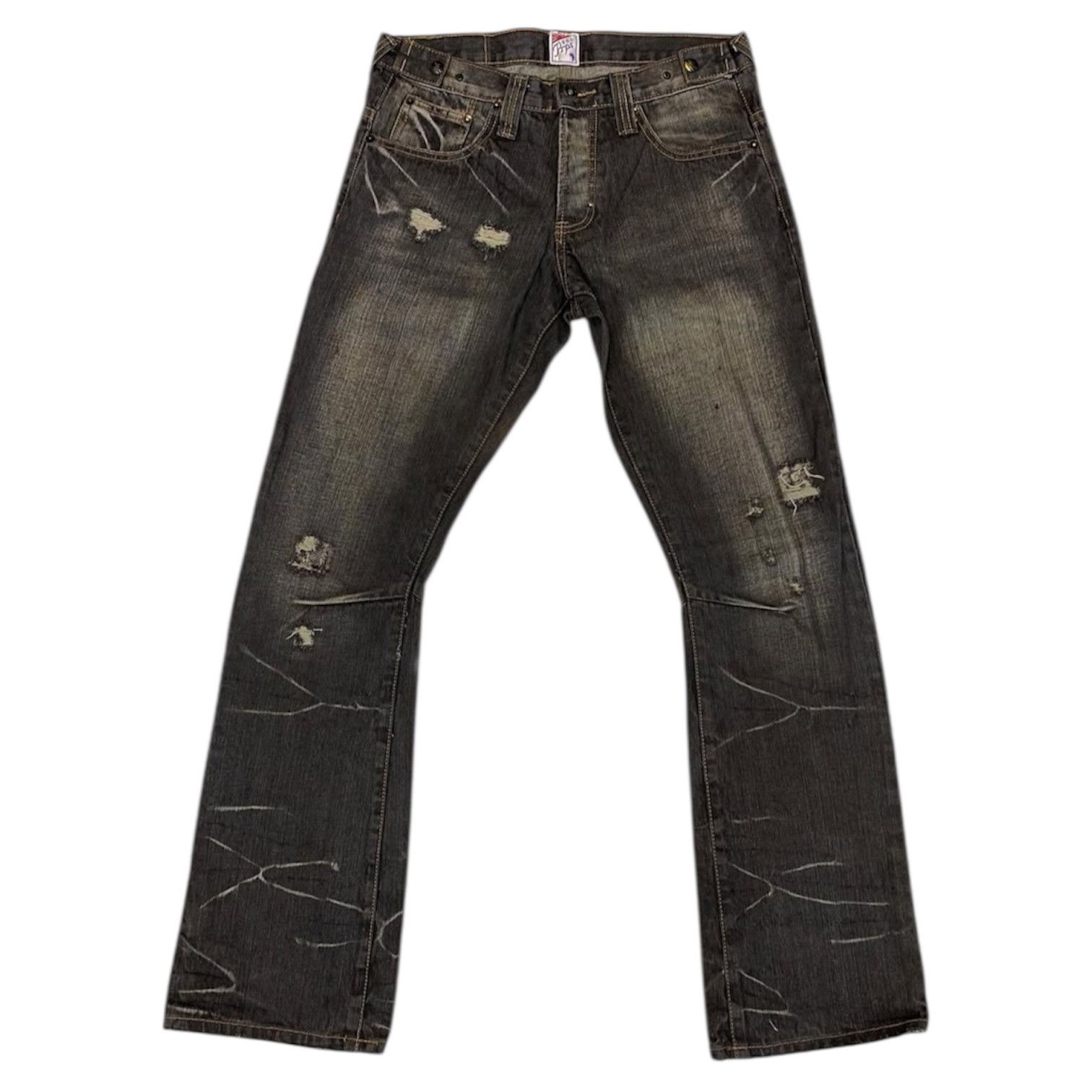 If Six Was Nine 2000s PRPS Button Fly Distressed Ripped Jeans Pants y2k Lgb Size US 31 - 1 Thumbnail