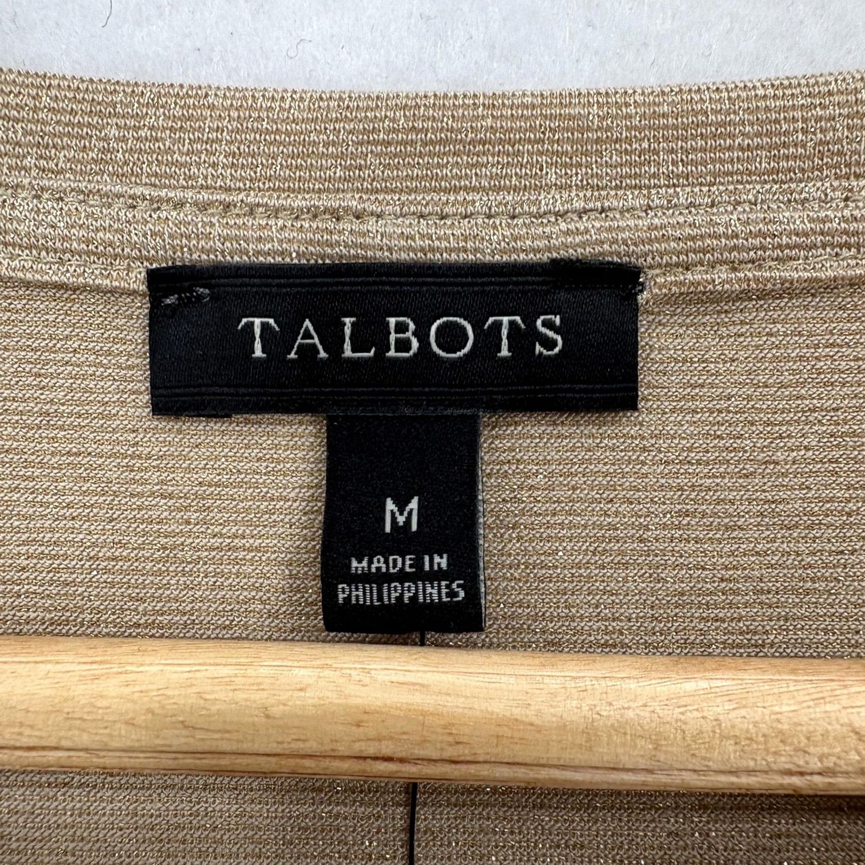 Talbots Talbots Gold Metallic Knit Shirt Womens Medium Long Sleeve Casual Crew Neck Sparkle Top Size M / US 6-8 / IT 42-44 - 4 Thumbnail