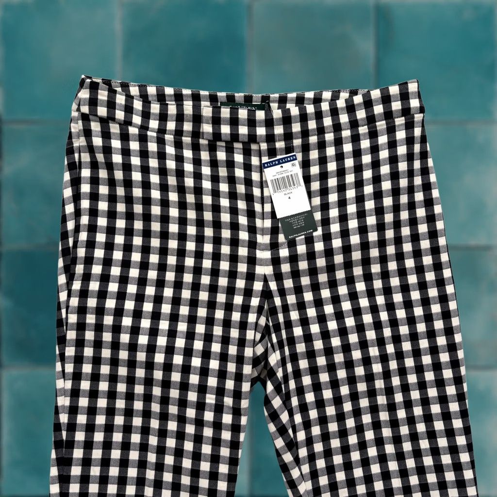 Ralph Lauren Lauren Ralph Lauren Dress Pants Womens 4 Black Gingham Check Slim Stretch Twill Pants Women Blocked by Business Casual Workwear Womens Size 27" / US 4 / IT 40 - 1 Thumbnail