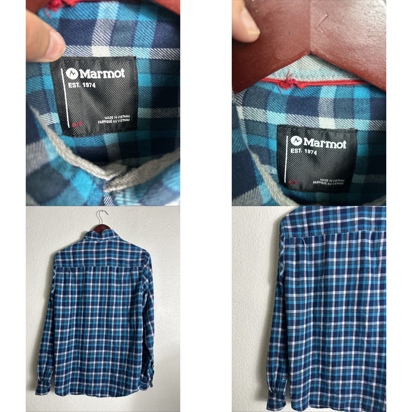 Marmot Marmot Shirt Mens Small Long Sleeve Flannel Cotton Teal Plaid Button-Up Size US S / EU 44-46 / 1 - 8 Thumbnail