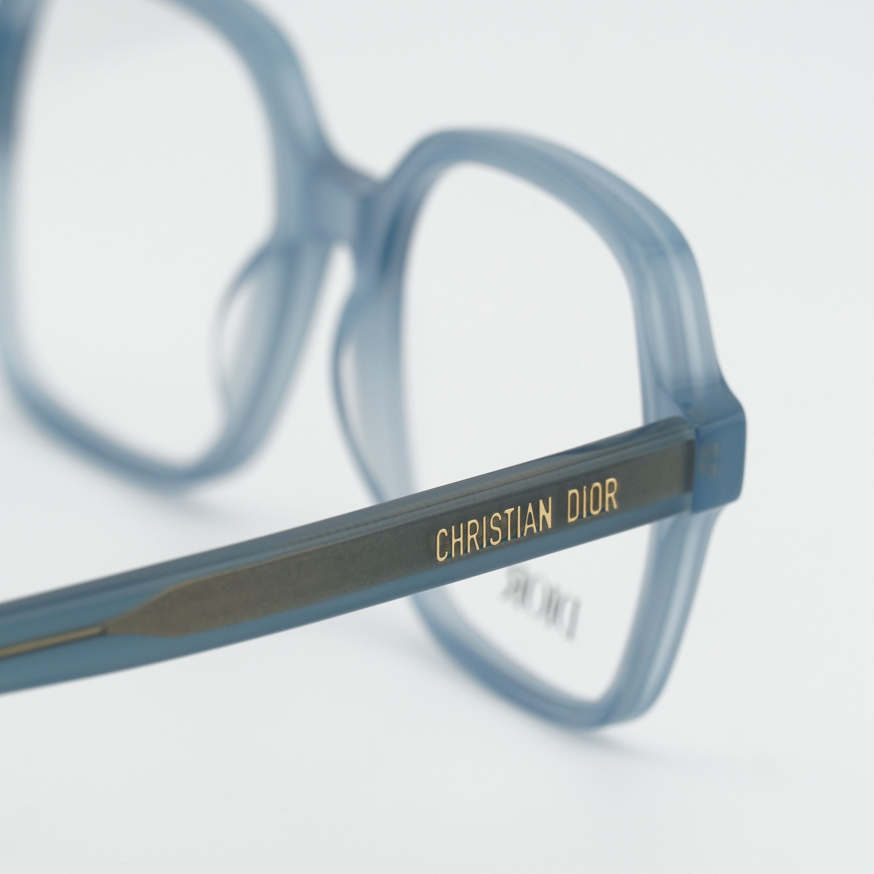 Dior Dior DIORMIDNIGHT O S1I 8000 Eyeglasses Shiny Light Blue 53m Size ONE SIZE - 5 Thumbnail