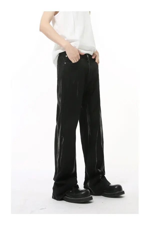 Japanese Brand Shi High street retro tie-dye heavy-duty flared casual jeans Size US 32 / EU 48 - 3 Thumbnail