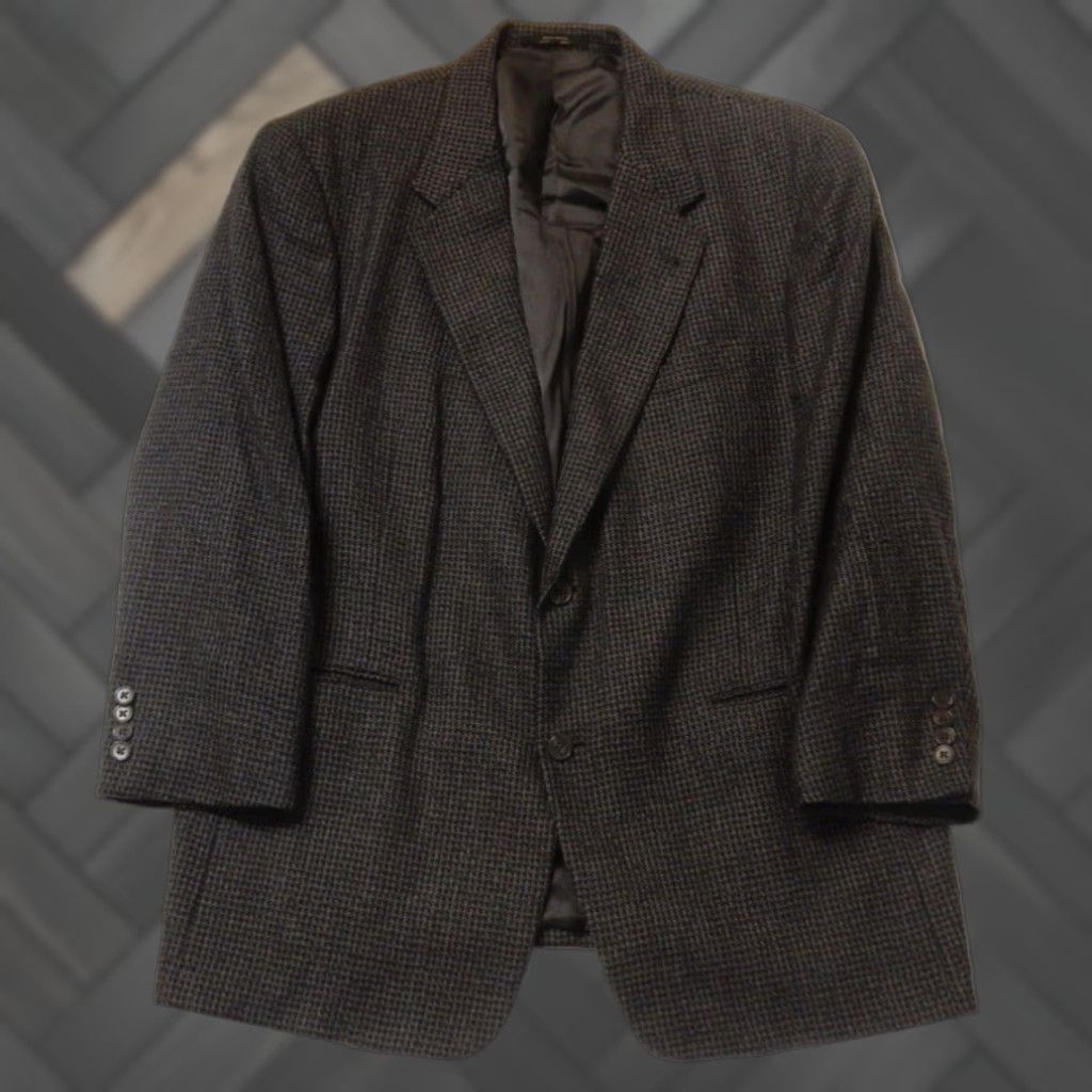 Hart Schaffner Marx VINTAGE Hart Schaffner Marx Mens Blazer Sport Coat Jacket Size 44S Black Wool Tweed Size 44R - 1 Thumbnail