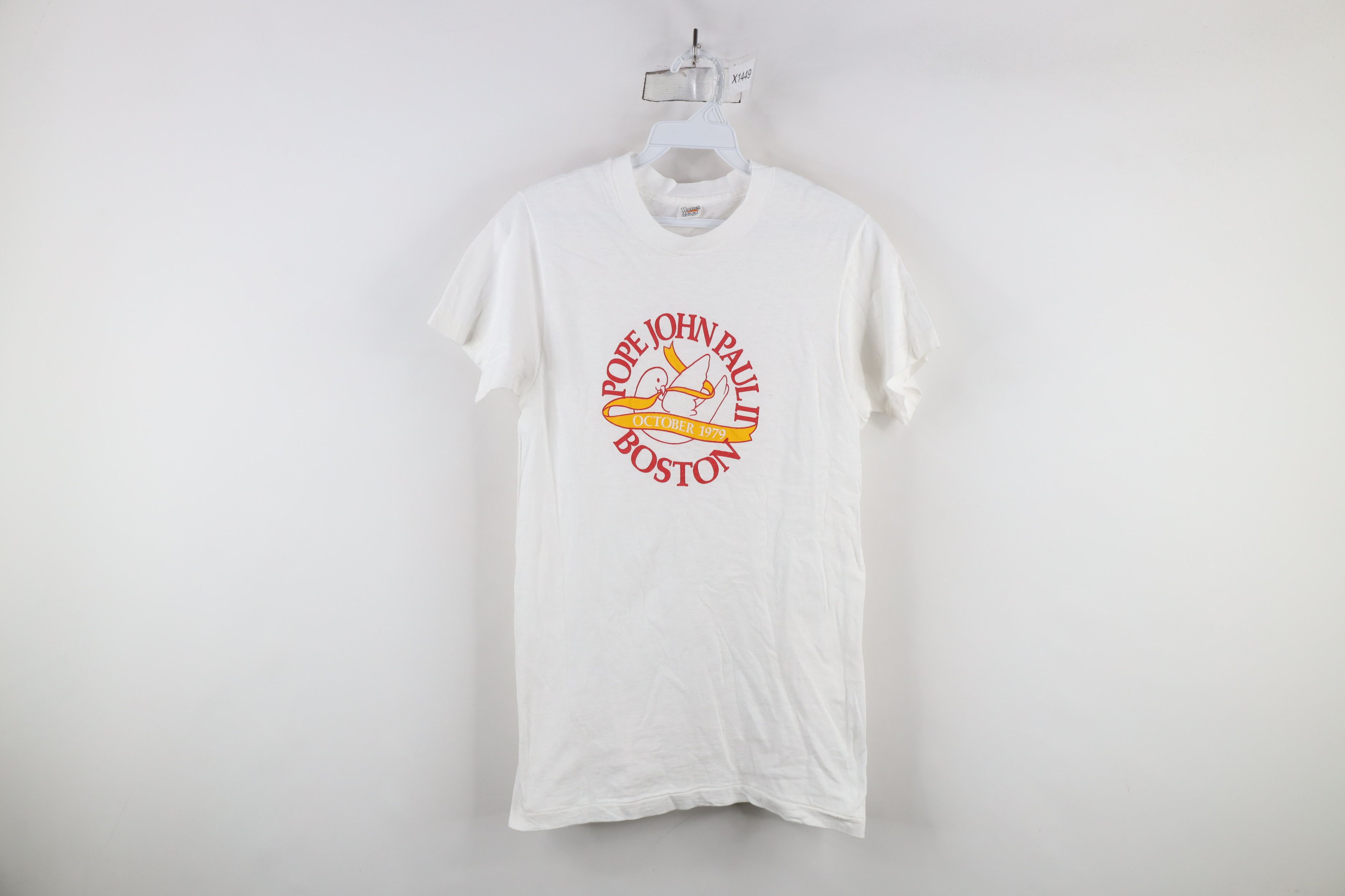 Vintage Vintage 70s Pope John Paul II Boston Catholic T-Shirt USA Size S / US 4 / IT 40 - 1 Thumbnail