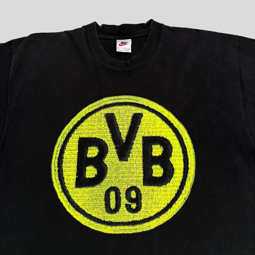 Nike Borussia Dortmund BVB 1990 90s Vintage Football T-Shirt Size US L / EU 52-54 / 3 - 3 Thumbnail