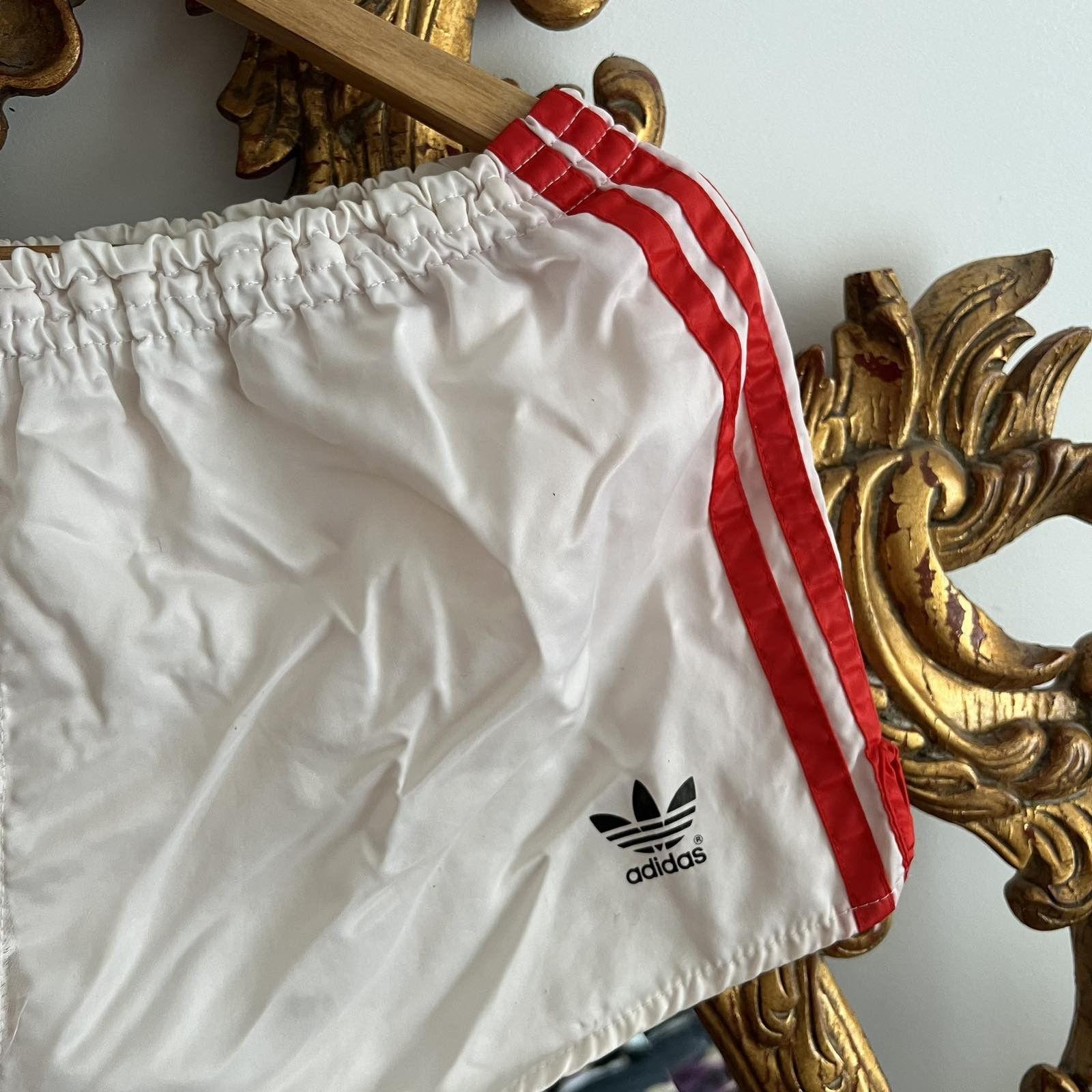 Adidas × Vintage Adidas White Nylon Shorts Glanz Vintage Retro West Germany Size US 34 / EU 50 - 5 Thumbnail