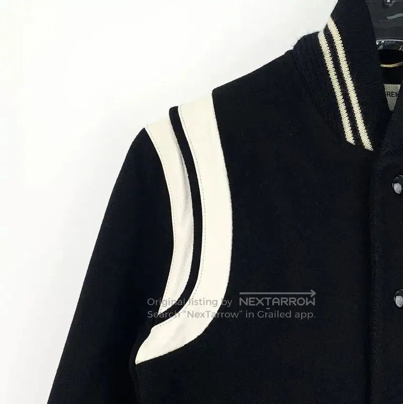 Yves Saint Laurent YSL Black Women's Varsity Jacket . Size XXS / US 00 / IT 34 - 3 Thumbnail