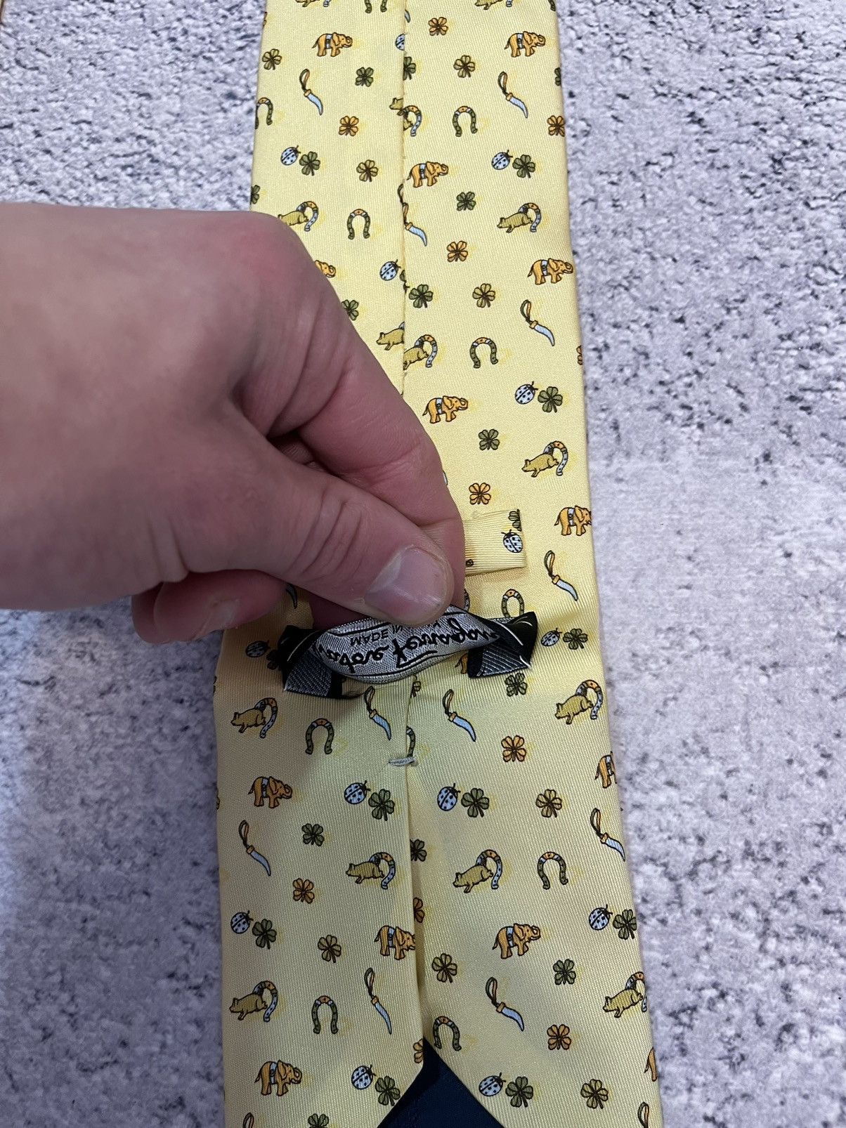 Salvatore Ferragamo Salvatore Ferragamo Tie 100% Silk Monogram Floral Animals Size ONE SIZE - 5 Thumbnail