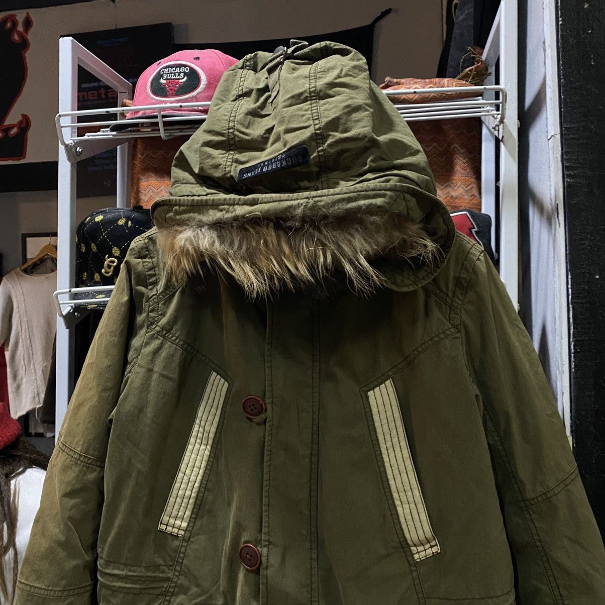 BUCKAROO Buckaroo olive green parka jacket with a faux-fur trim hood Size US M / EU 48-50 / 2 - 4 Thumbnail