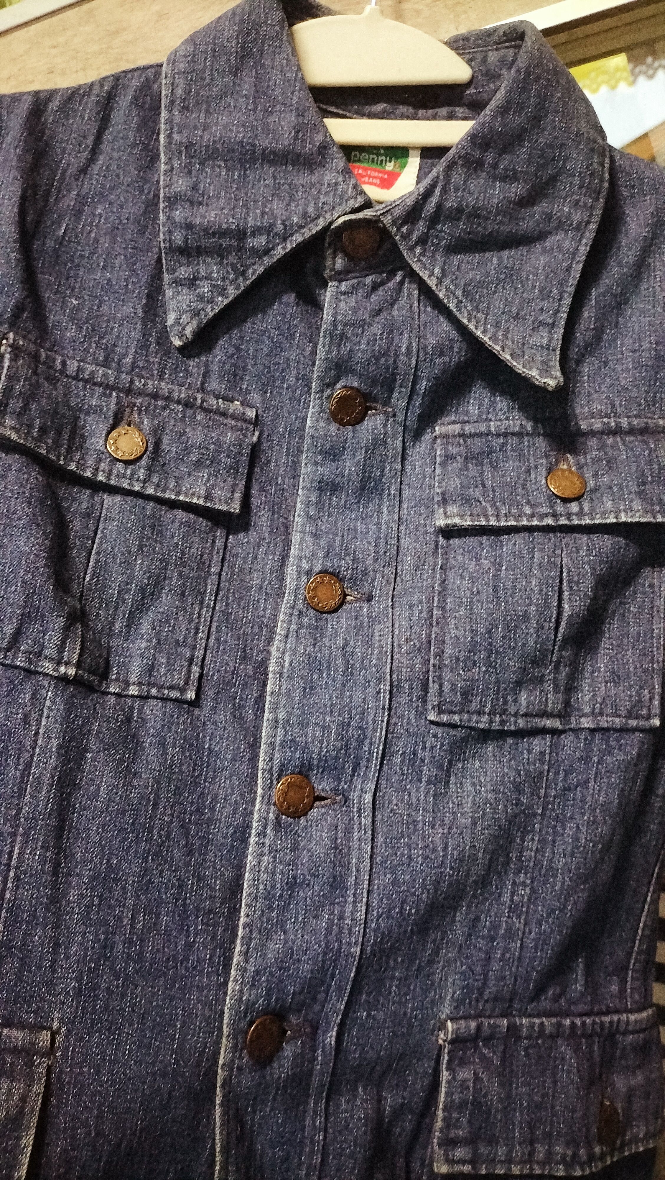 Vintage 70s Rox Penny Denim Jacket Fashion Rockstar Size M / US 6-8 / IT 42-44 - 3 Thumbnail