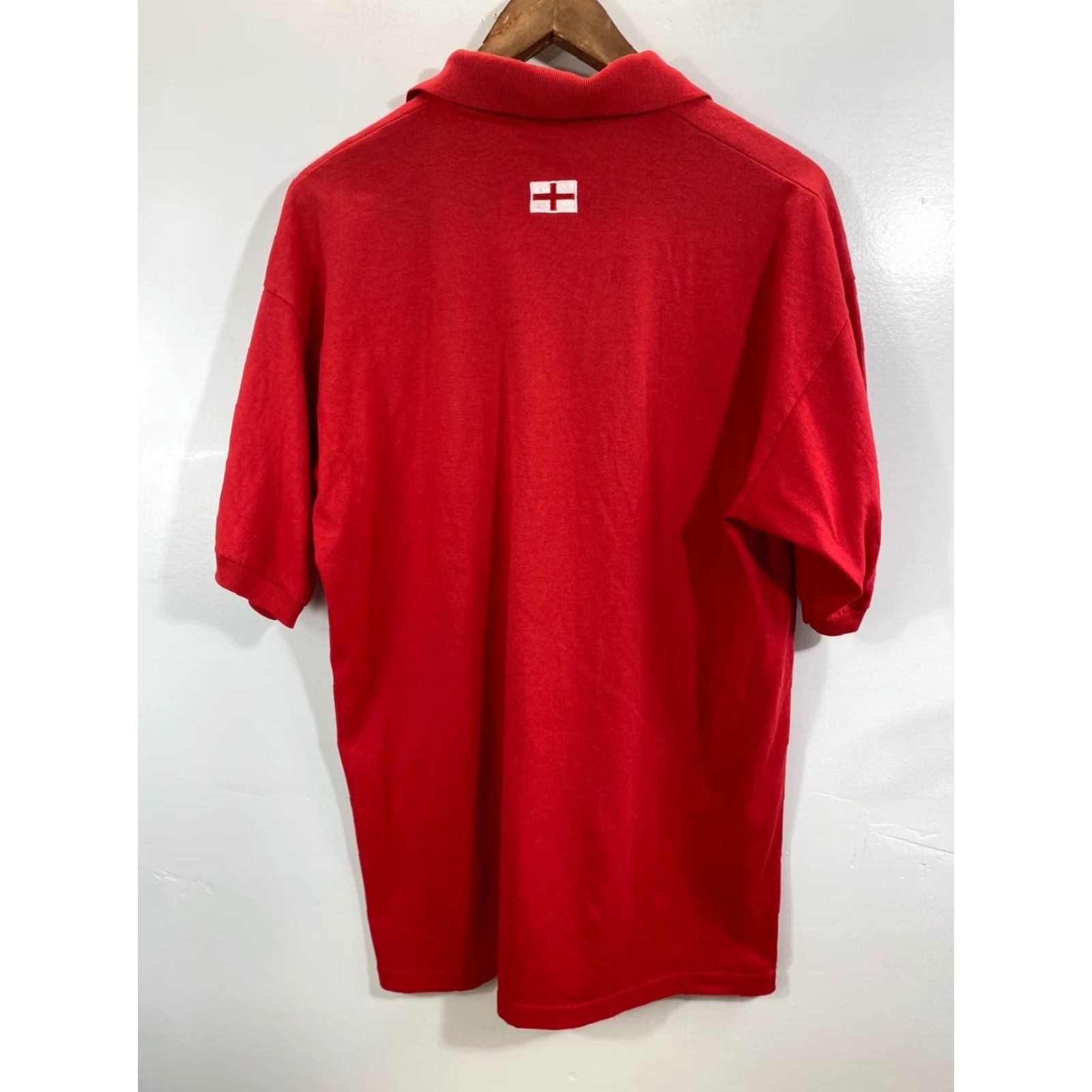 Anvil VINTAGE Anvil Polo Shirt Red L Men Knit 100% Cotton Short Sleeve Pullover Logo 80s USA Golf Solid Size US L / EU 52-54 / 3 - 3 Thumbnail
