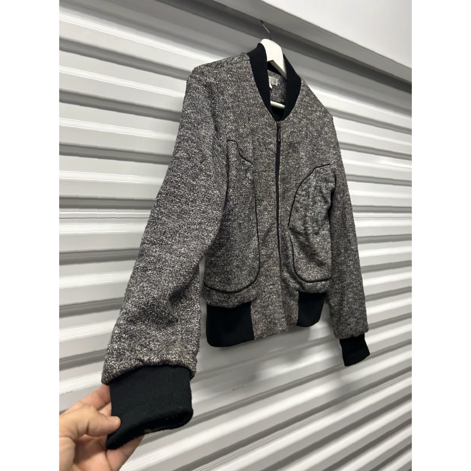 Vintage Womens Kenar Motorcycle Gray Knit Full Zip Jacket S Size S / US 4 / IT 40 - 3 Thumbnail