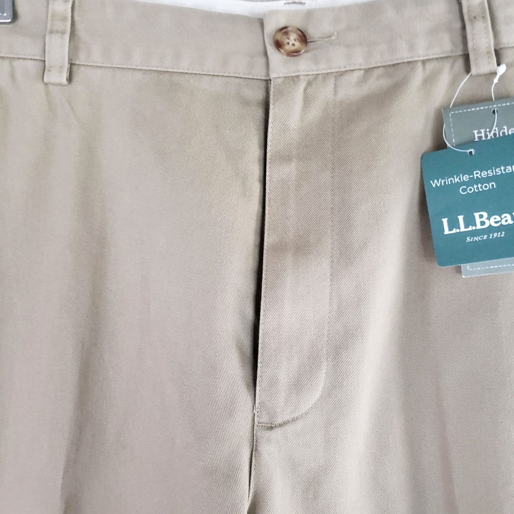 Vintage LL Bean Pants Mens 37X29 Khaki Cotton Adjustable Comfort Waist Straight Leg NWT Size US 37 - 6 Thumbnail