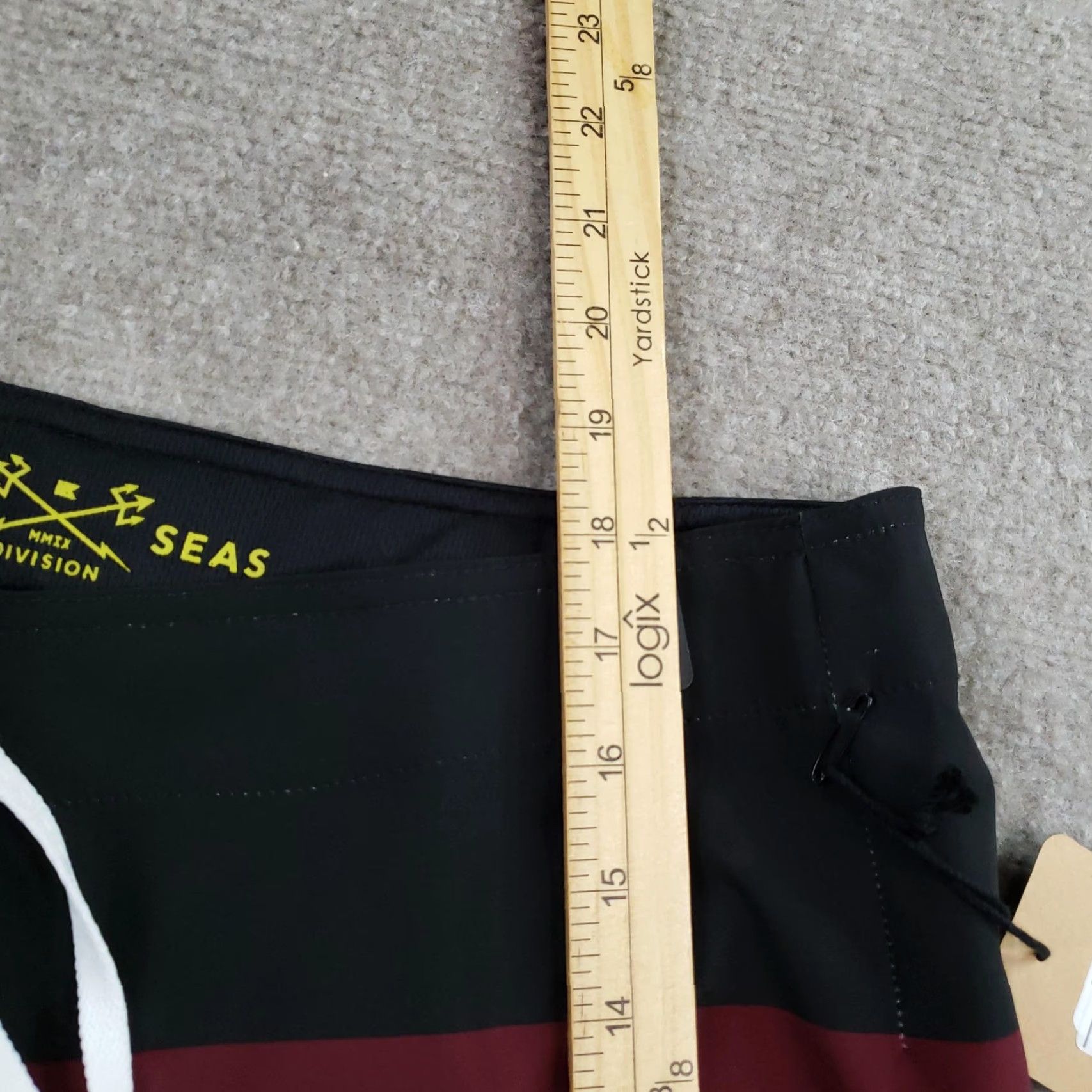 Vintage Dark Seas Overtide Board Shorts Mens 34 Black Striped Drawstring Back Pocket Size US 34 / EU 50 - 5 Thumbnail