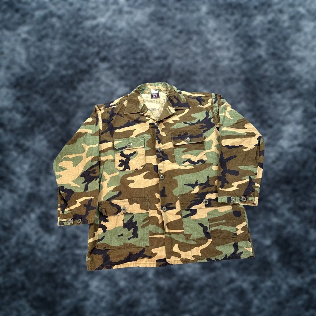 Vintage Vintage 80s Camouflage Button Up Shirt Mens XL Camo USA Military Hipster 90s Size US XL / EU 56 / 4 - 1 Thumbnail