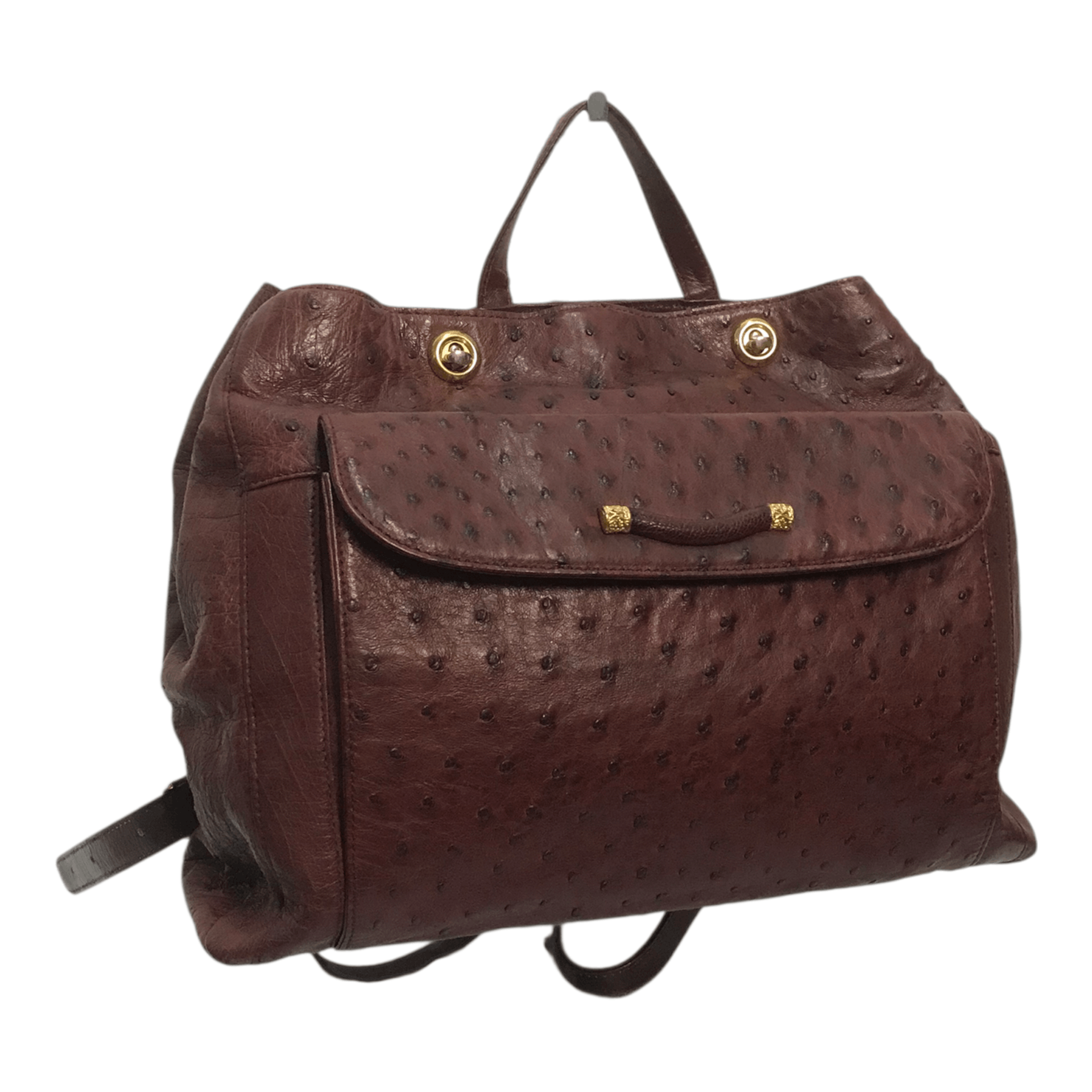 Leather Ostrich Cherry Leather Bagpack Size ONE SIZE - 4 Thumbnail