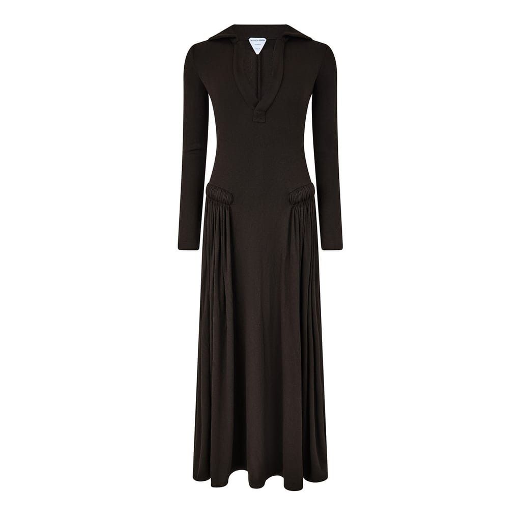 Bottega Veneta Bottega Veneta Long Sleeve Maxi Dress in Neutral Size S / US 4 / IT 40 - 2 Thumbnail