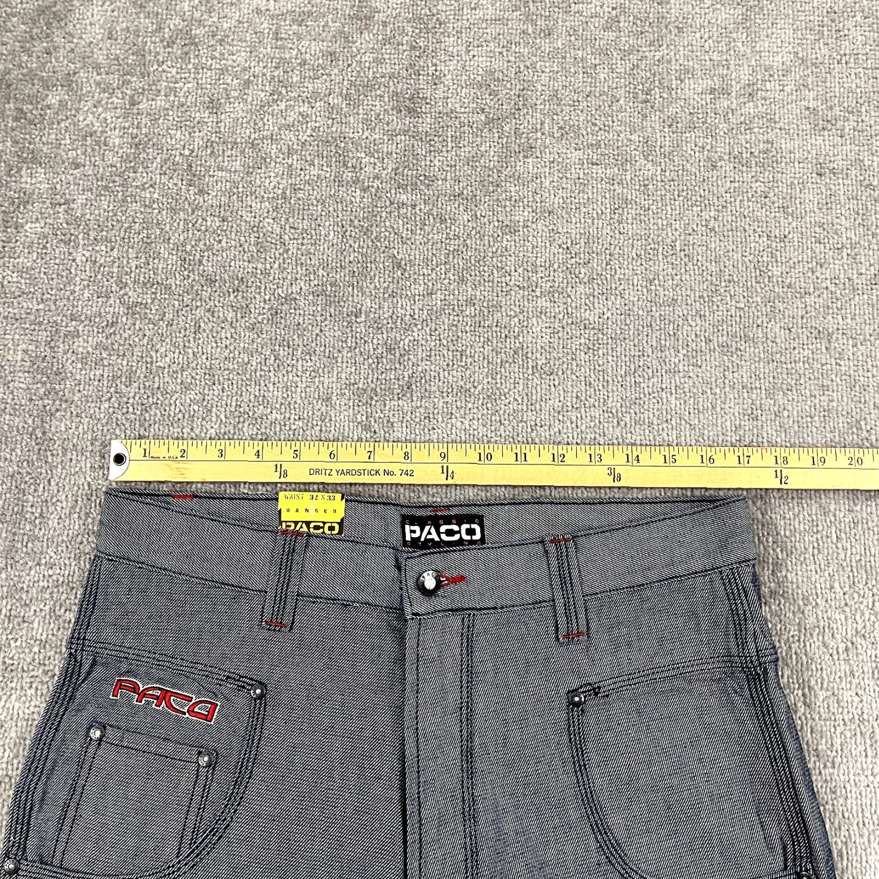 Vintage VINTAGE PACO Jeans Men’s 32x33 Denim Straight Fit Embroidered Dragon Tiger 90s Hip Hop Skater Blue Size US 32 / EU 48 - 7 Thumbnail