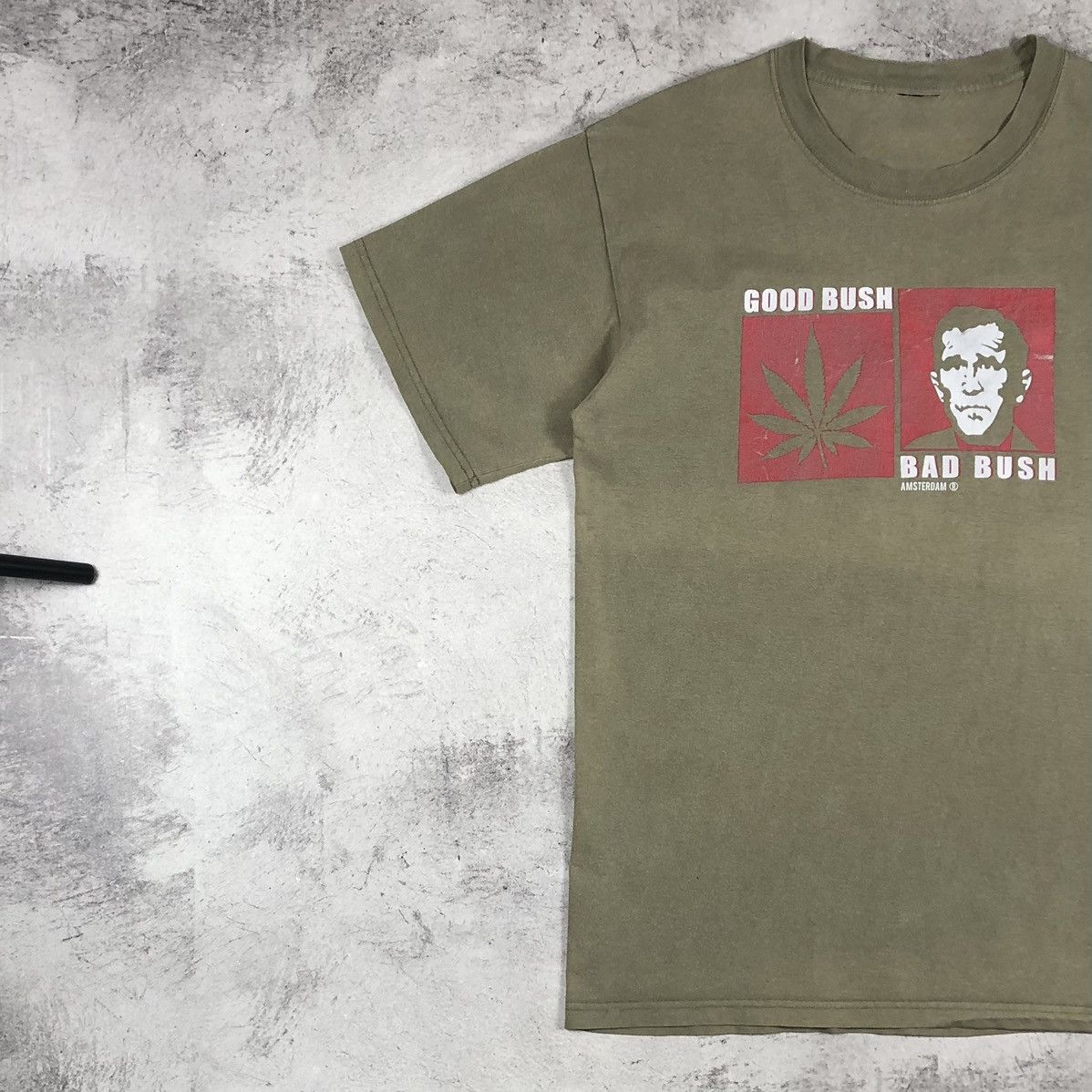 Vintage Y2K Good Bush Bad Bush Amsterdam Weed Tee Size US M / EU 48-50 / 2 - 5 Thumbnail