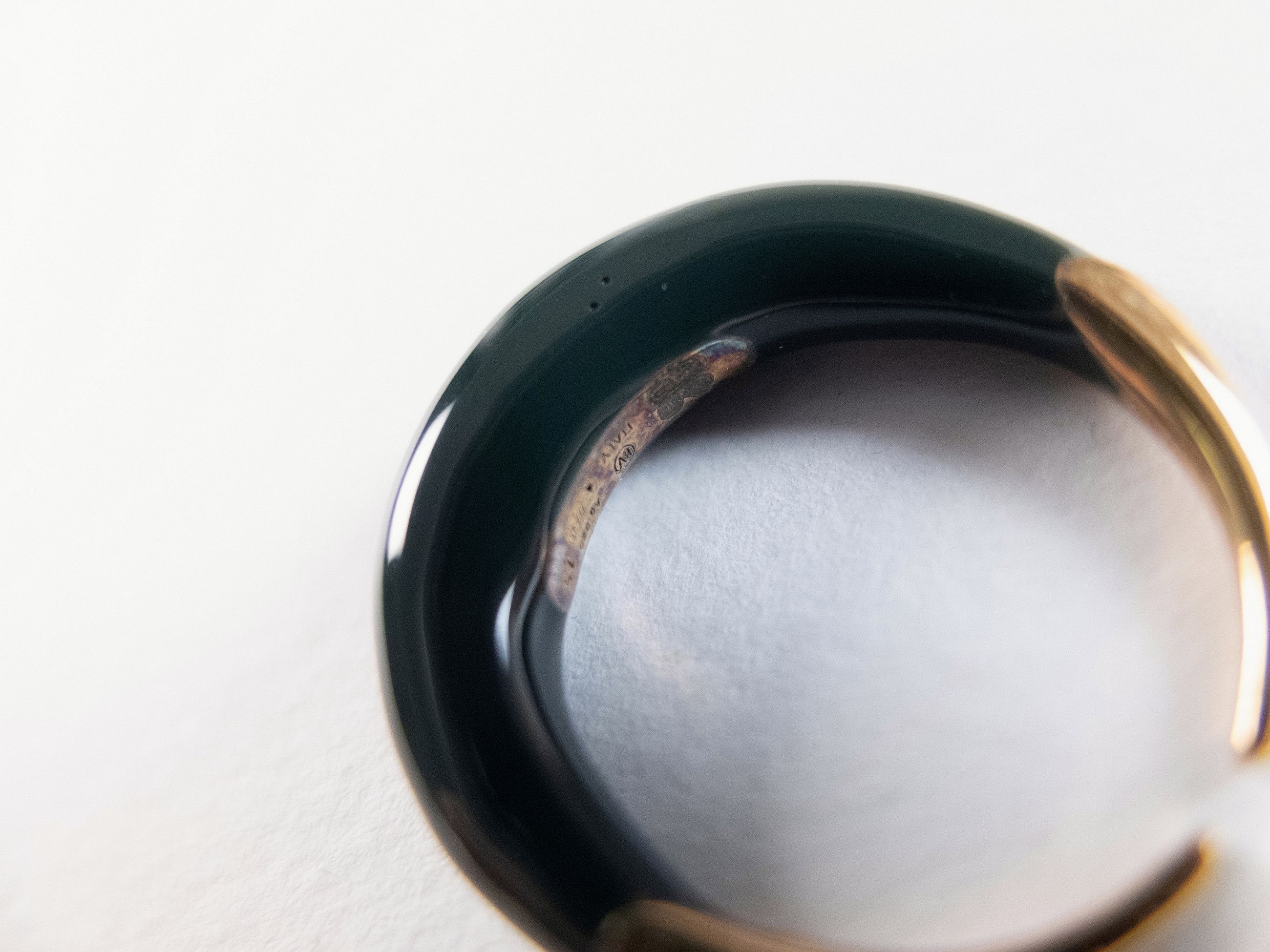 Bottega Veneta BOTTEGA VENETA Spine dark green sculptural silver ring 7 15 Size ONE SIZE - 7 Thumbnail