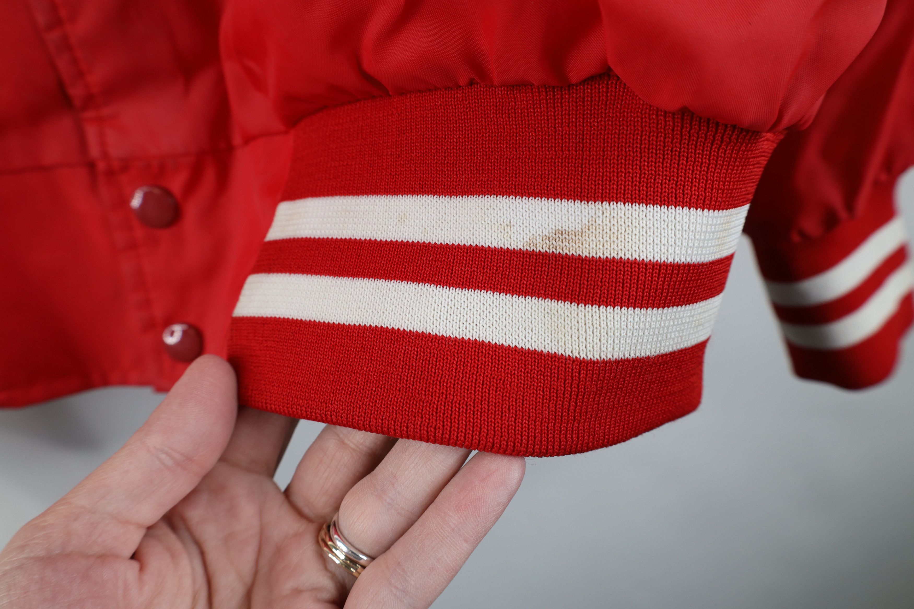 Vintage Vintage 70s 80s Lined Striped Bomber Jacket USA Red Size US XL / EU 56 / 4 - 11 Thumbnail