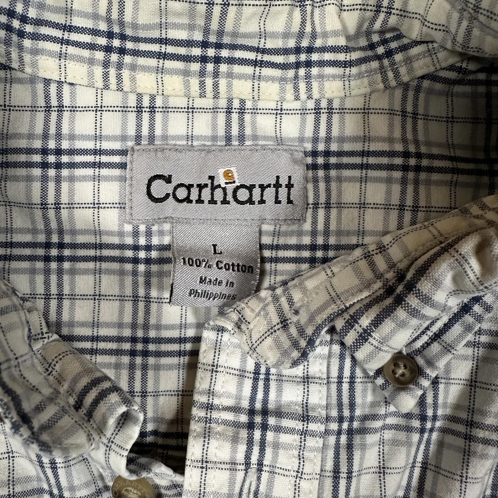 Carhartt Carhartt Men's Casual Shirt Large White Plaid Size US L / EU 52-54 / 3 - 4 Thumbnail