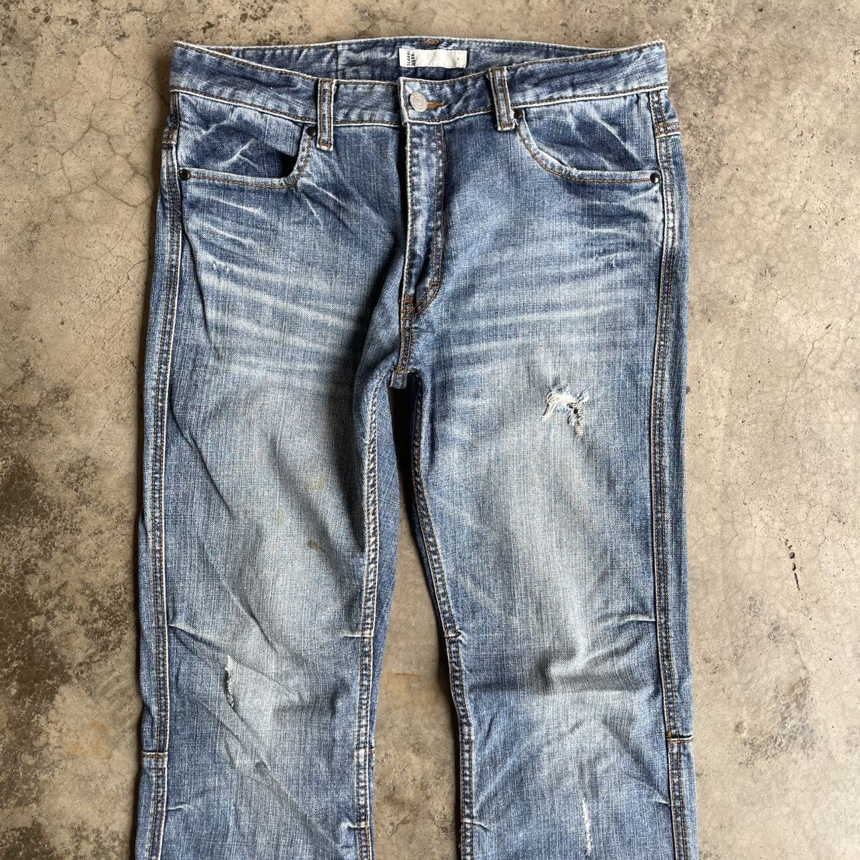 Global Work 🔥Vintage Global Work Stoned Washed Ripped Distress Jeans Size US 33 - 2 Thumbnail