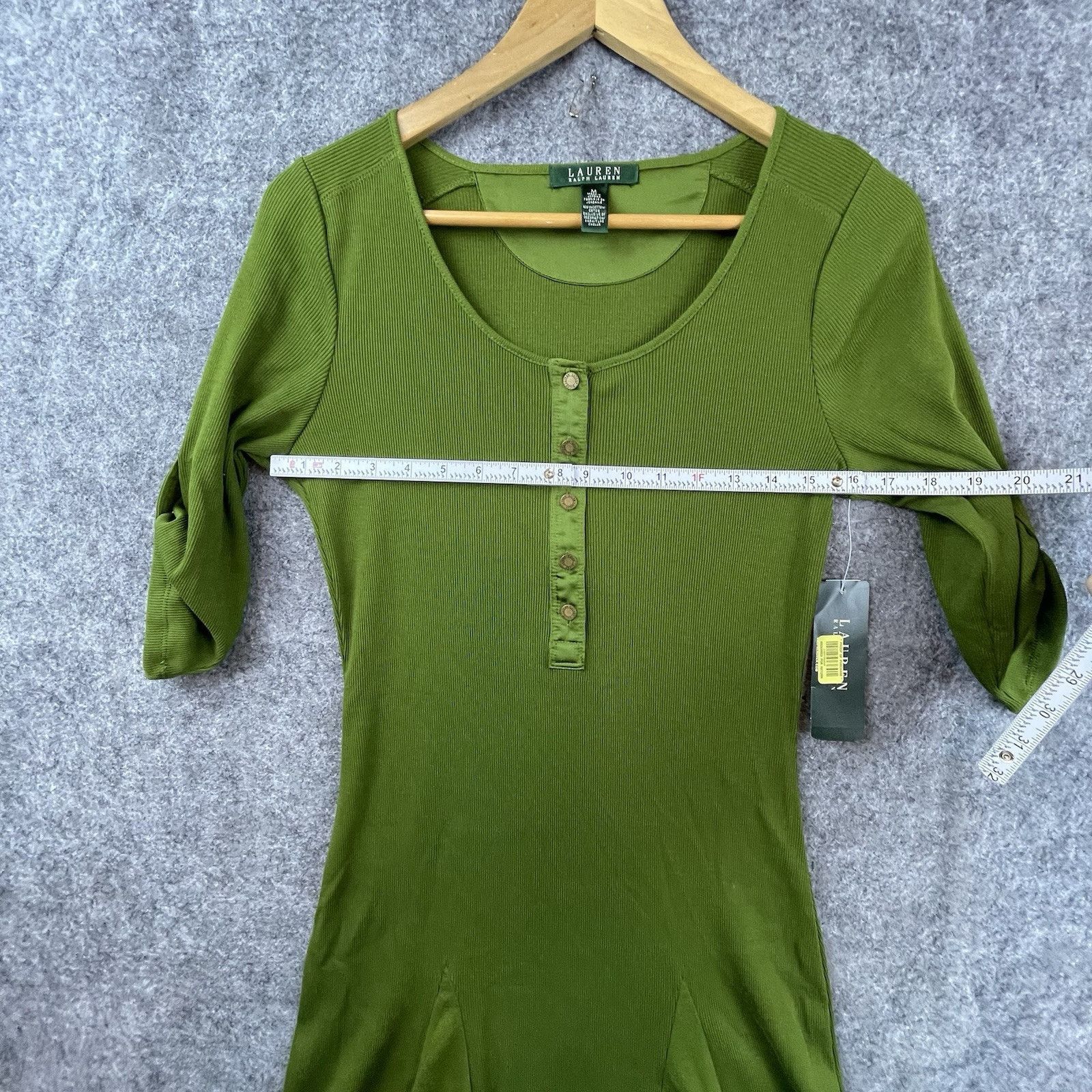 Ralph Lauren Lauren Ralph Lauren Dress Medium Olive Henley Dolman Flare Size M / US 6-8 / IT 42-44 - 6 Thumbnail