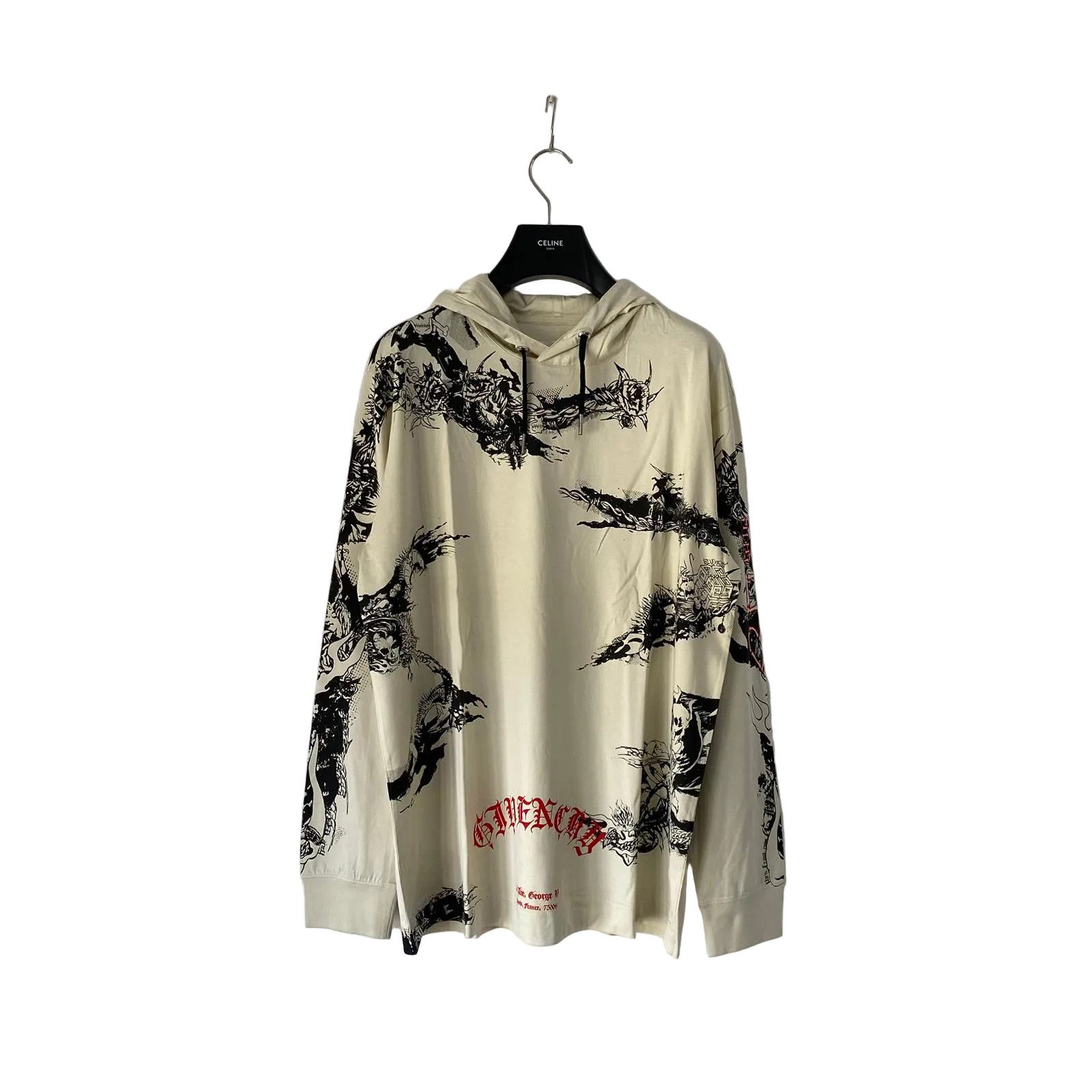 Givenchy Beige Tattoo 4G Logo Oversized Lightweight Hoodie Size US M / EU 48-50 / 2 - 1 Thumbnail