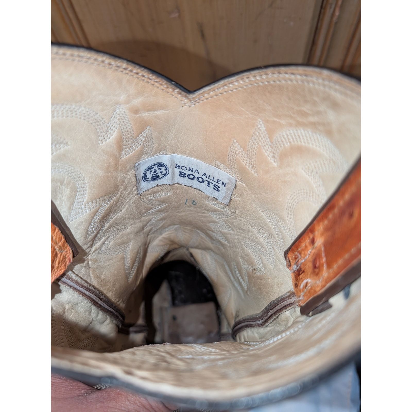 Dan Post Vintage Bona Allen Cowboy Boots Ostrich Leather Western 8D Size US 8 / EU 41 - 7 Thumbnail