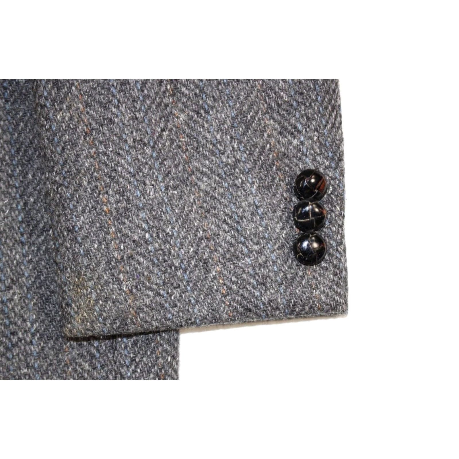 Vintage Vintage Woodmere Wool Tweed Blazer Jacket Herringbone Gray Men's 46 R Size 46R - 2 Thumbnail