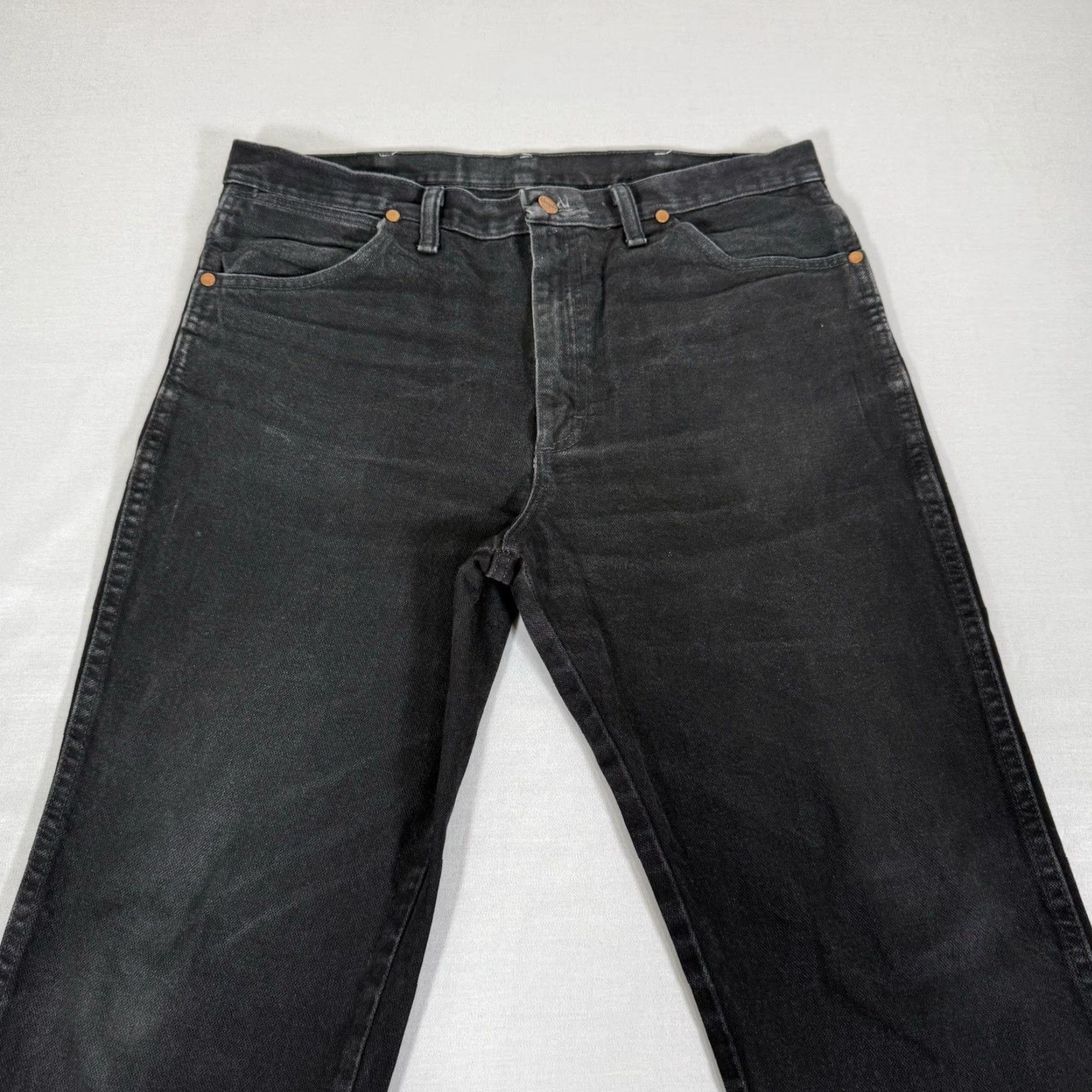 Wrangler Wrangler Jeans Men 36x30 Black 936 Slim Straight Denim Pants Western Work Cowboy Size US 36 / EU 52 - 2 Thumbnail