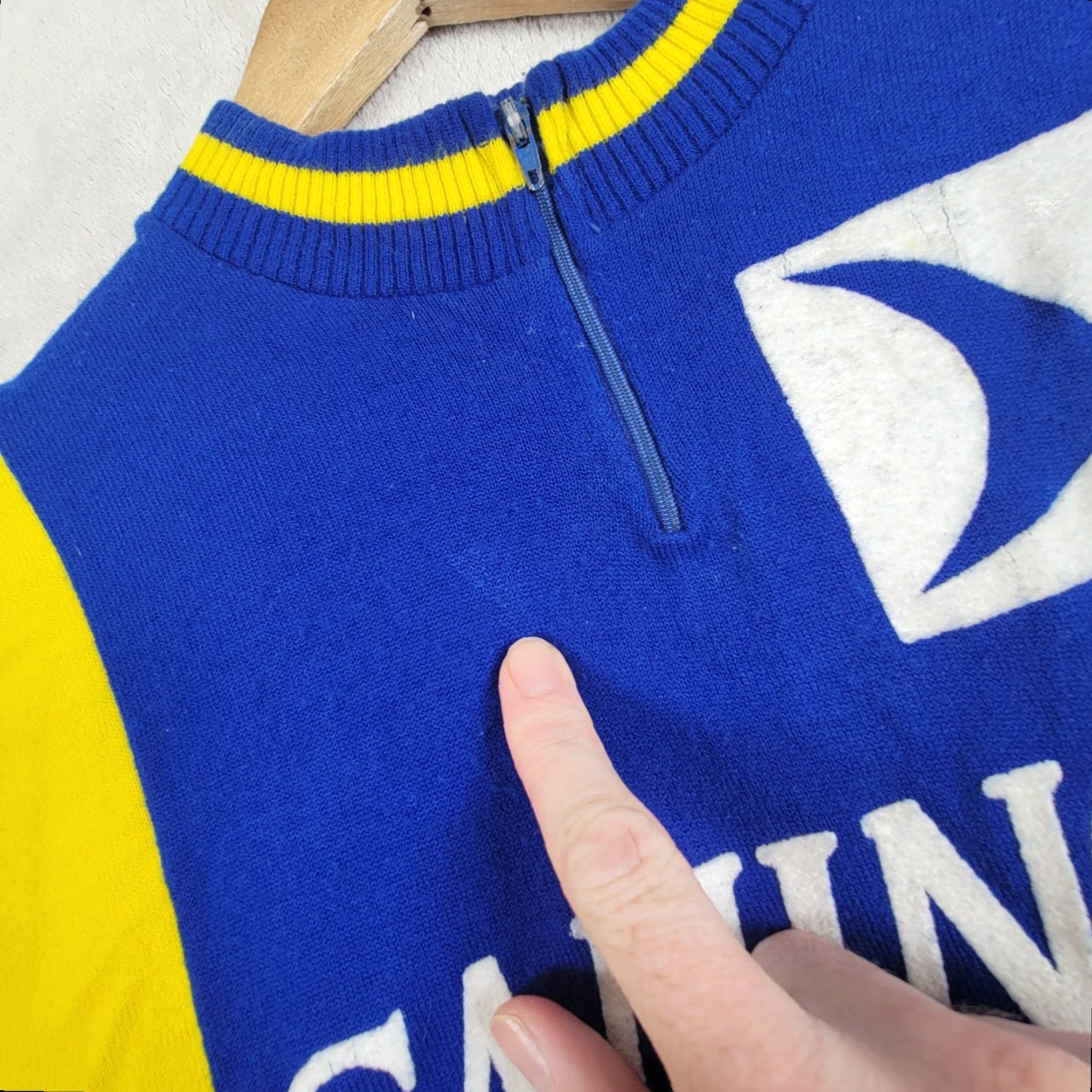 Vintage VINTAGE Crylor Saninov Cycles Robert Blue Yellow Bicycle Shirt Mens 22 Short Sleeve Acrylic 70s Theme Size US XXL / EU 58 / 5 - 6 Thumbnail