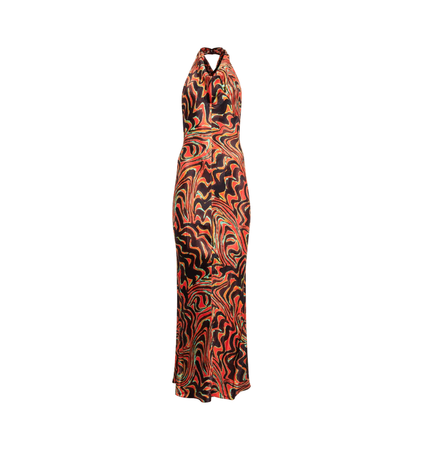 Christopher John Rogers o1h1sh11225 Turtleneck Ribbed Knit Maxi Dress in Multicolor Size S / US 4 / IT 40 - 1 Thumbnail