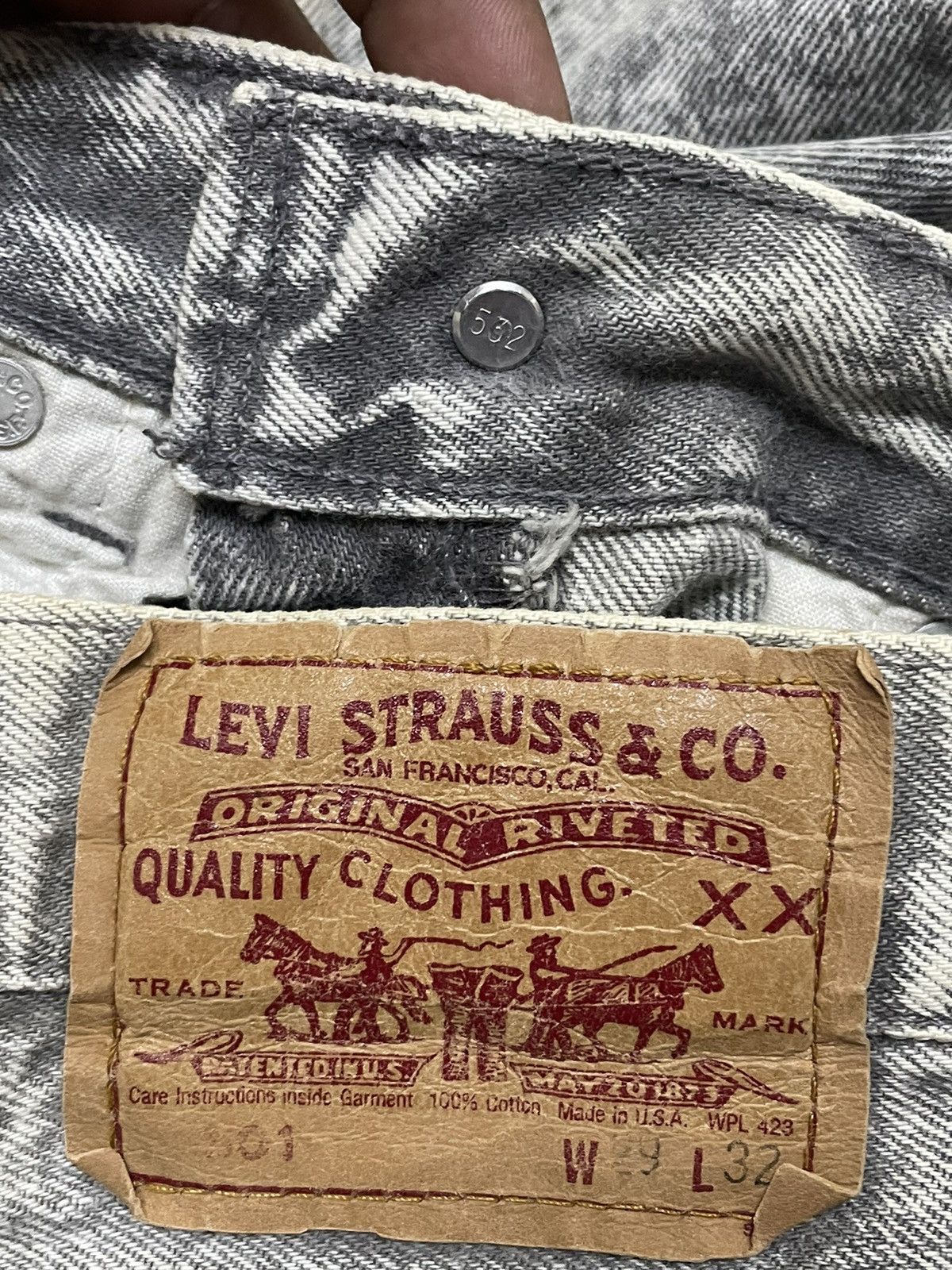 Levi's Vintage Clothing VINTAGE LEVI’S RINDEM ACID WASH DENIM PANTS Size US 30 / EU 46 - 9 Thumbnail