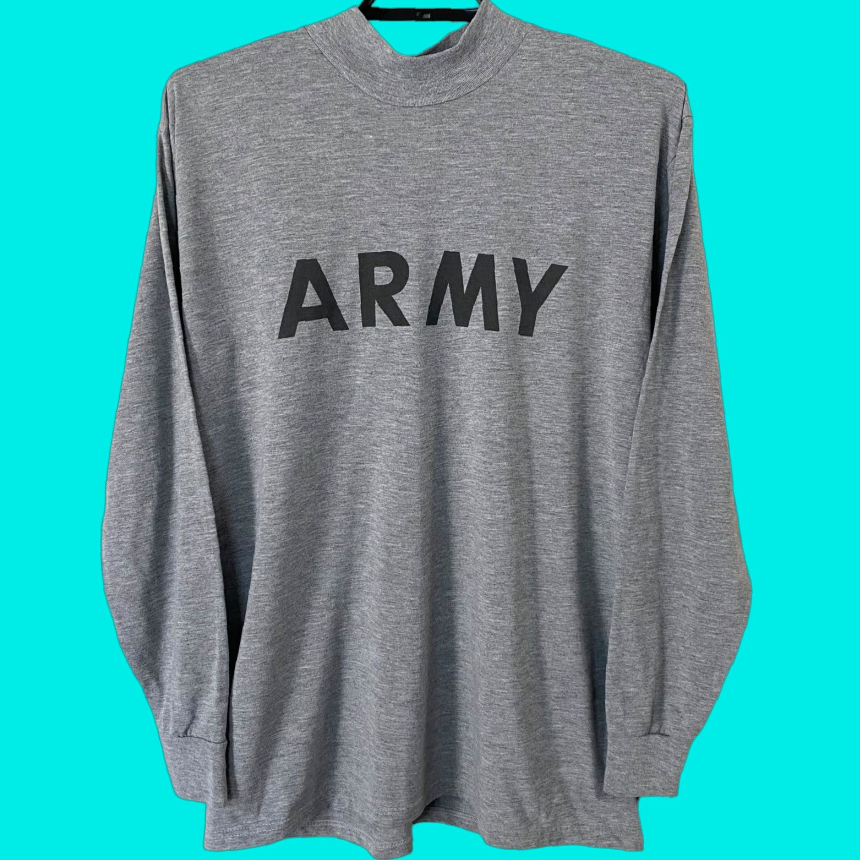 Vintage Y2K US Army Mock Neck Long Sleeve T Shirt Mens Large Gray Size US L / EU 52-54 / 3 - 1 Thumbnail