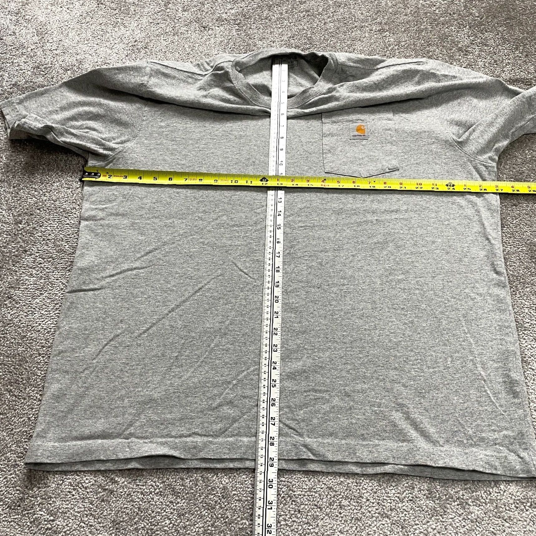 Carhartt Carhartt K87 T-Shirt Mens XL Gray Loose Fit Crew Neck Cotton Polyester Pocket Shirt Size US XL / EU 56 / 4 - 6 Thumbnail
