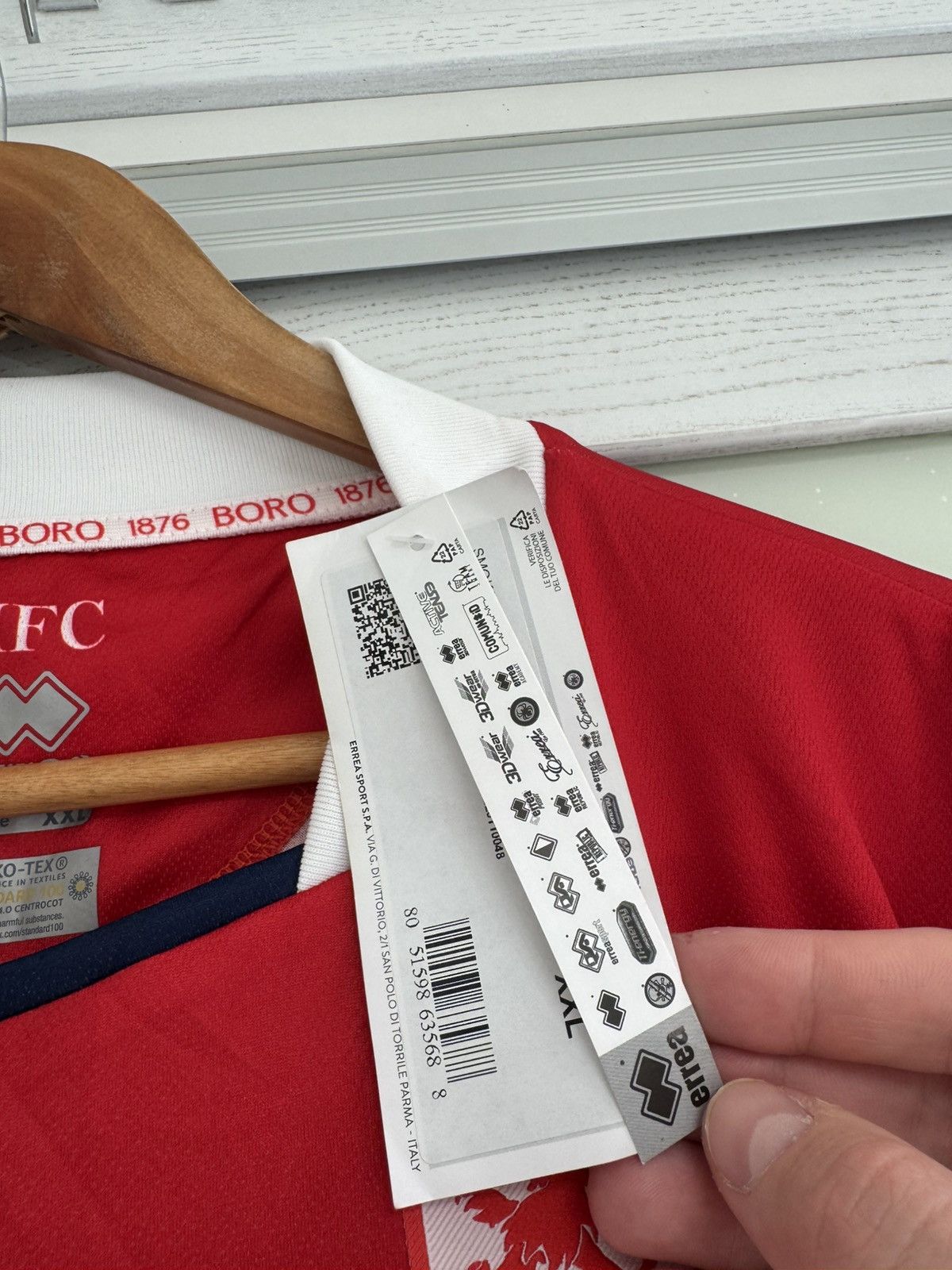 Errea Middlesbrough 2023-2024 Home Soccer Jersey Football Shirt Size US XXL / EU 58 / 5 - 8 Thumbnail