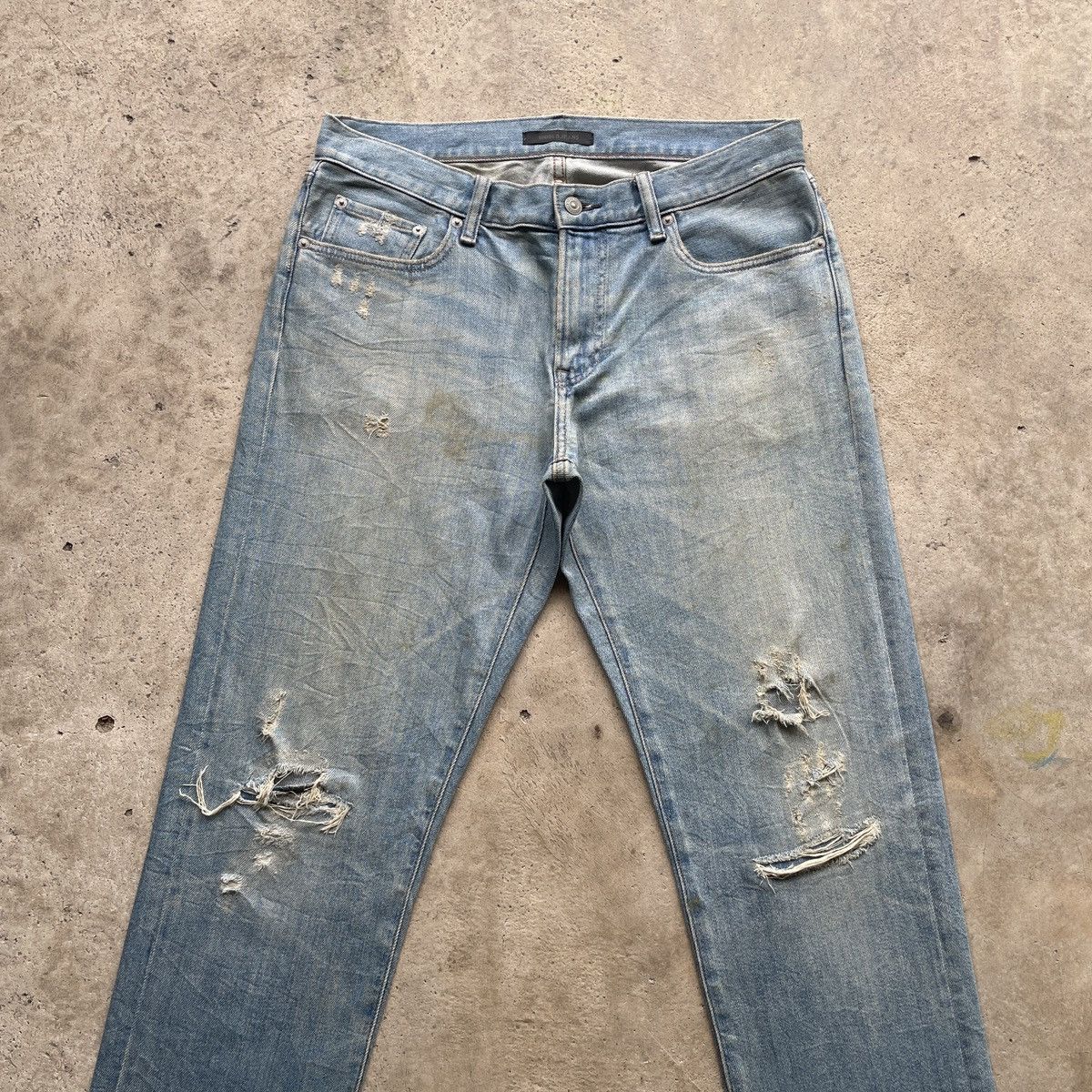 Japanese Brand W34💥 Vintage Japanese Distressed Jeans Faded Denim Pants Size US 34 / EU 50 - 3 Thumbnail