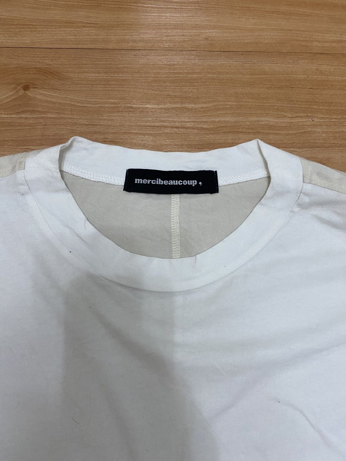 mercibeaucoup mercibeaucoup. Oversized Long Sleeve Top White Beige Panel Size L / US 10 / IT 46 - 2 Thumbnail