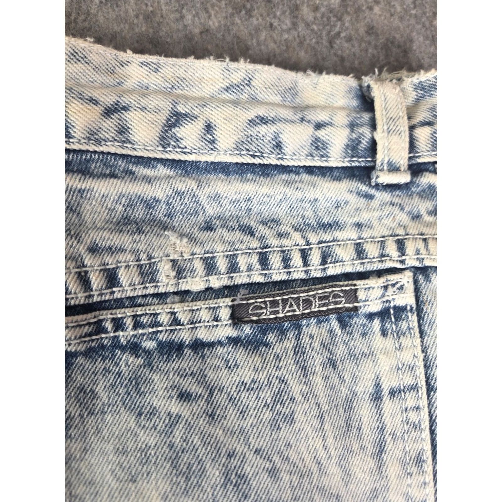 Denime VINTAGE Shades Denim Jean Shorts Stone Wash Womens Distressed Cut-Off Sz 34/Waist 34 Blue Womens Size 24" / US 00 / IT 34 - 5 Thumbnail