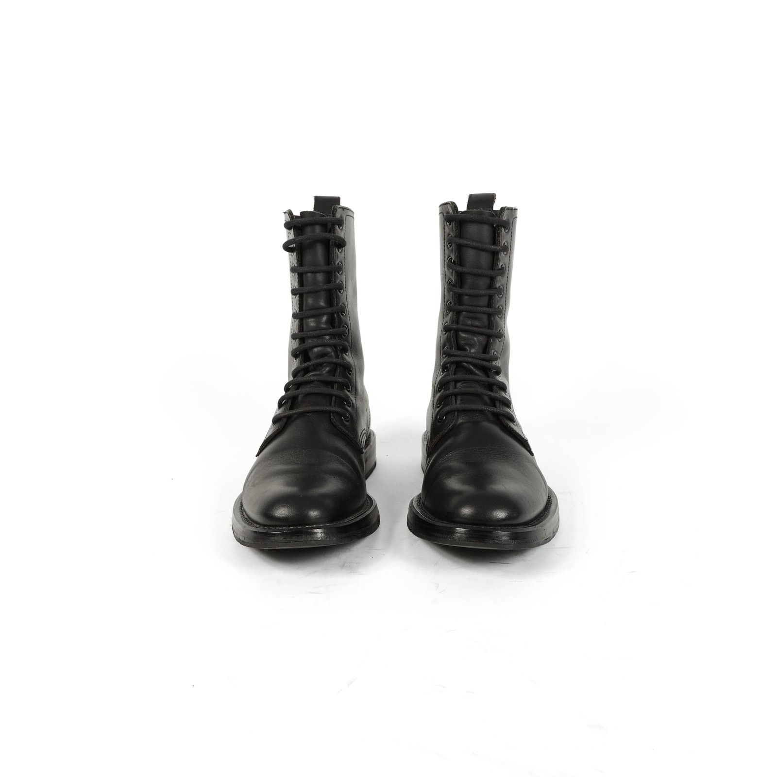 Saint Laurent Paris FW14 High 11-eye Combat Boots in Black Leather Size US 8 / EU 41 - 3 Thumbnail