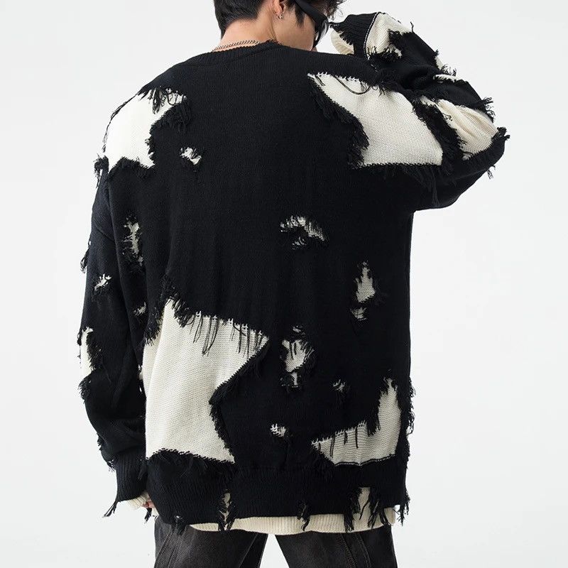 Japanese Brand × Vintage Retro hip hop star distressed oversized sweater knitwear Size US L / EU 52-54 / 3 - 2 Thumbnail