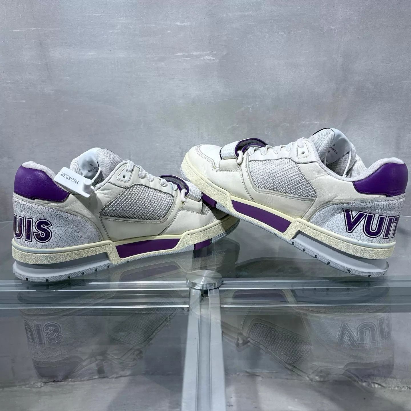 Louis Vuitton LV Trainer White Purple Velcro UK8 42 Size US 9 / EU 42 - 5 Thumbnail
