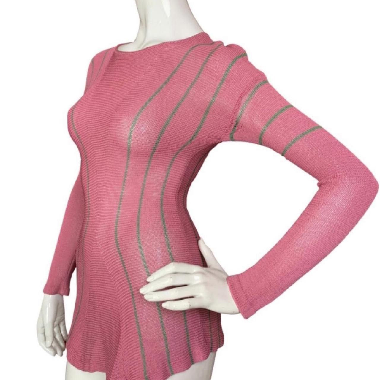 image of Ritva Ross London 1960S Vintage Stretch Knit Top in Pink, Women's (Size XS)