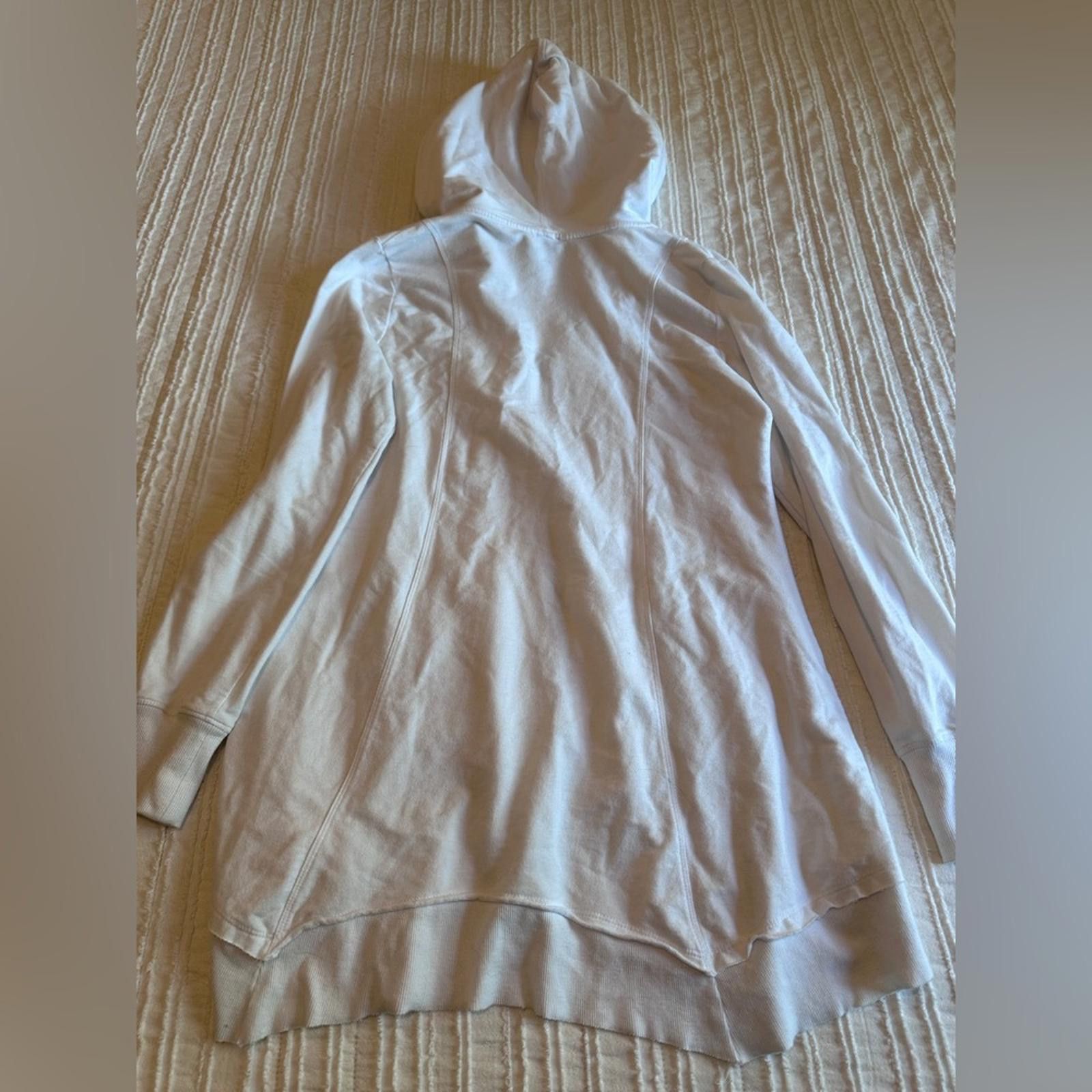 Other CABLE & GAUGE zippered hoodie medium tunic pockets white EUC Size M / US 6-8 / IT 42-44 - 3 Thumbnail