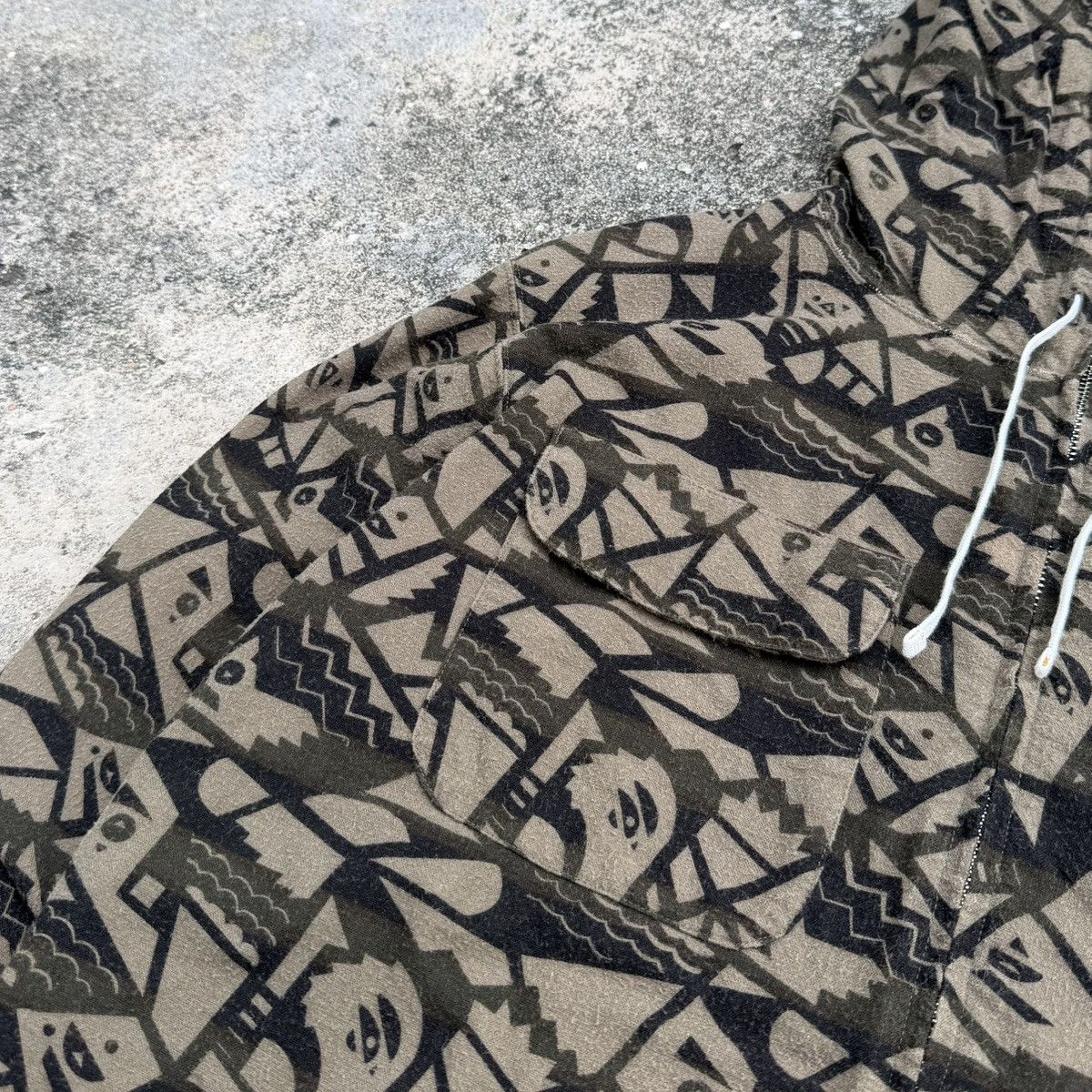 Bape A Bathing Ape BAPE All Over Print Zip Hoodie Brown Graphic Size US XL / EU 56 / 4 - 5 Thumbnail